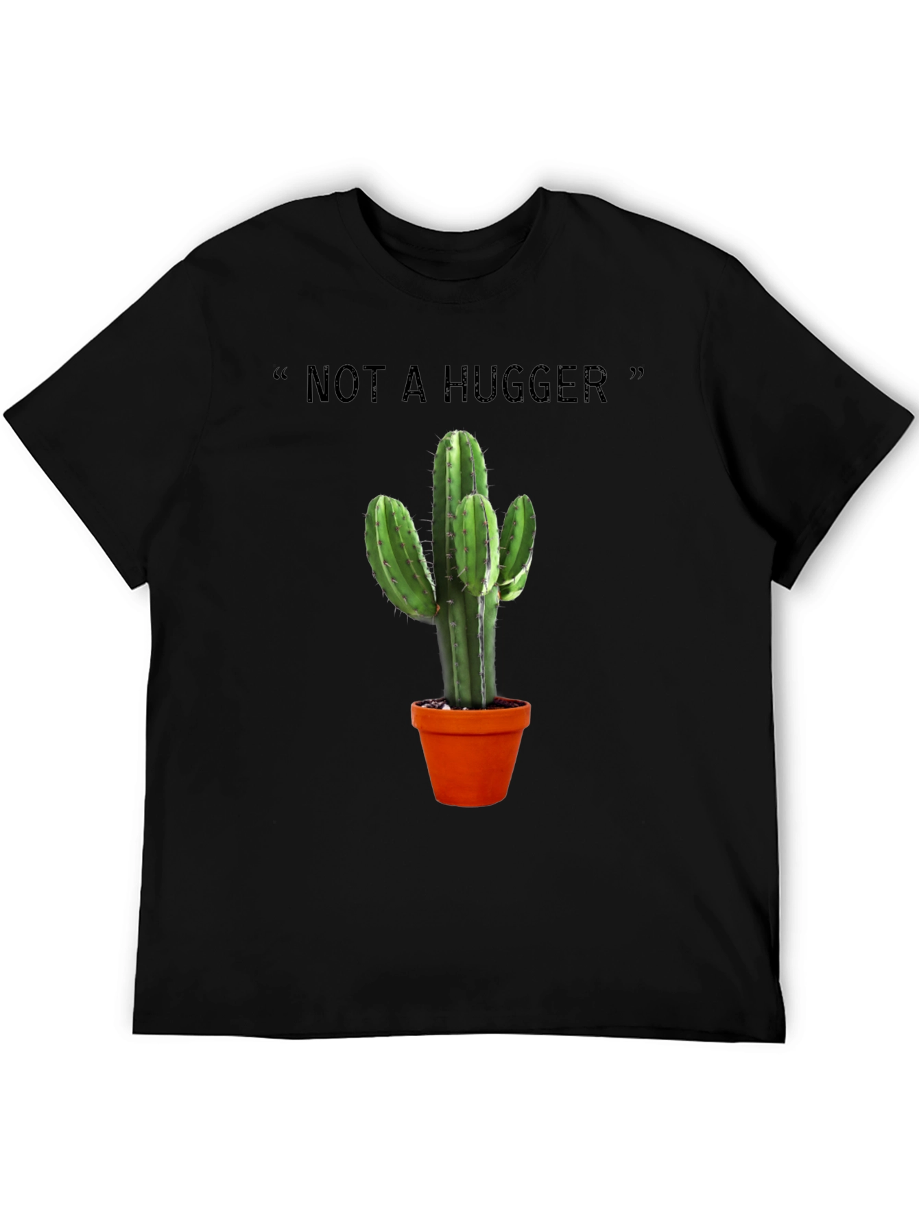 Not a Hugger Cactus Graphic Tee - Black
