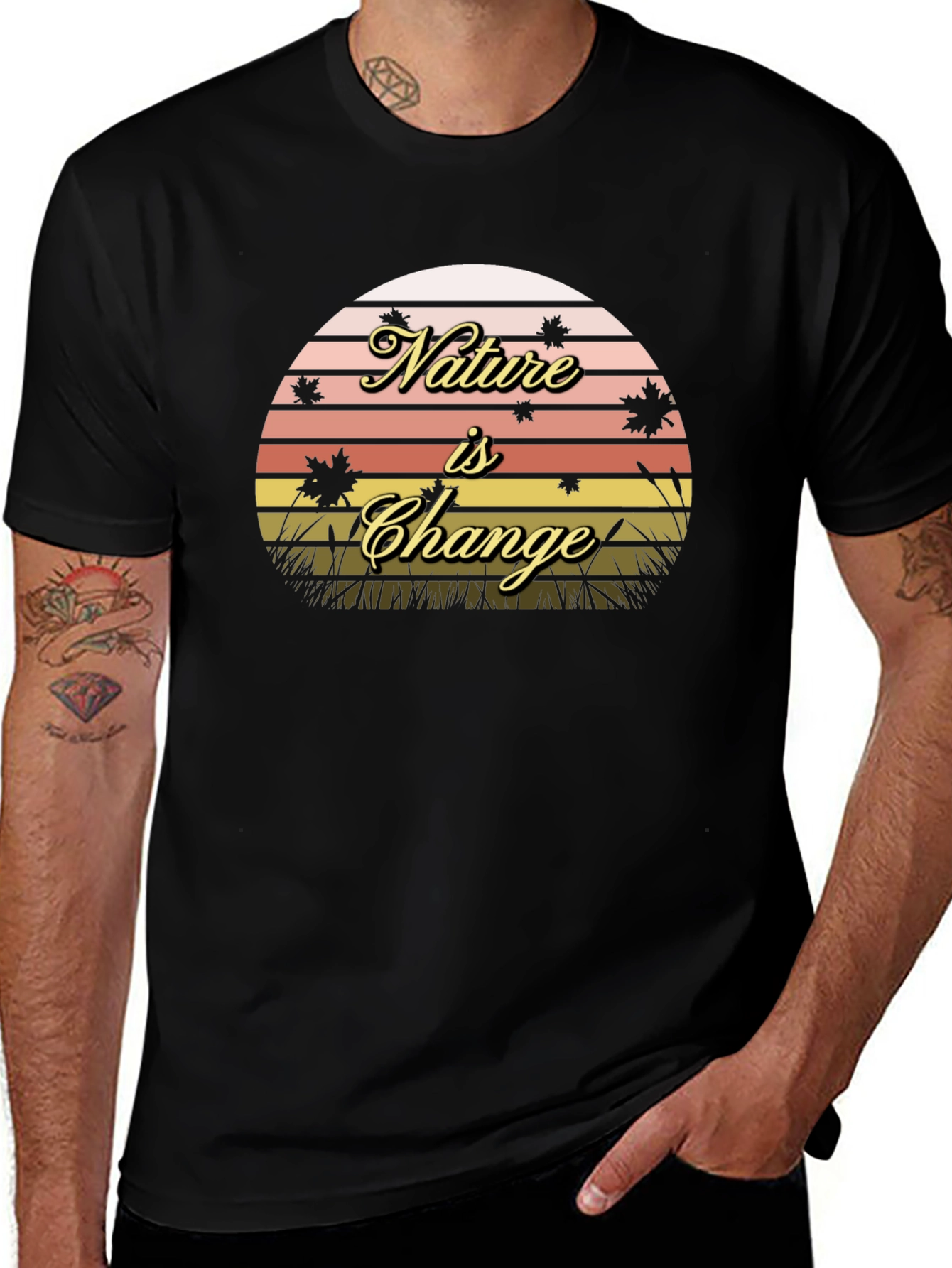 Nature is Change Black T-Shirt