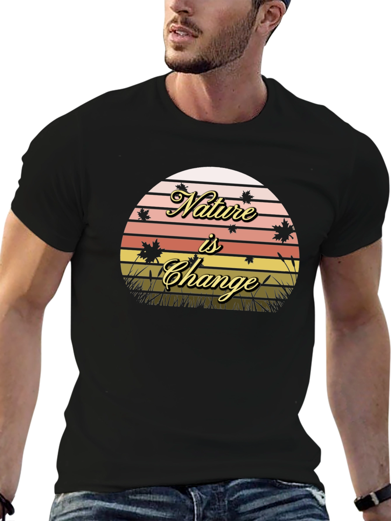 Nature is Change Black T-Shirt