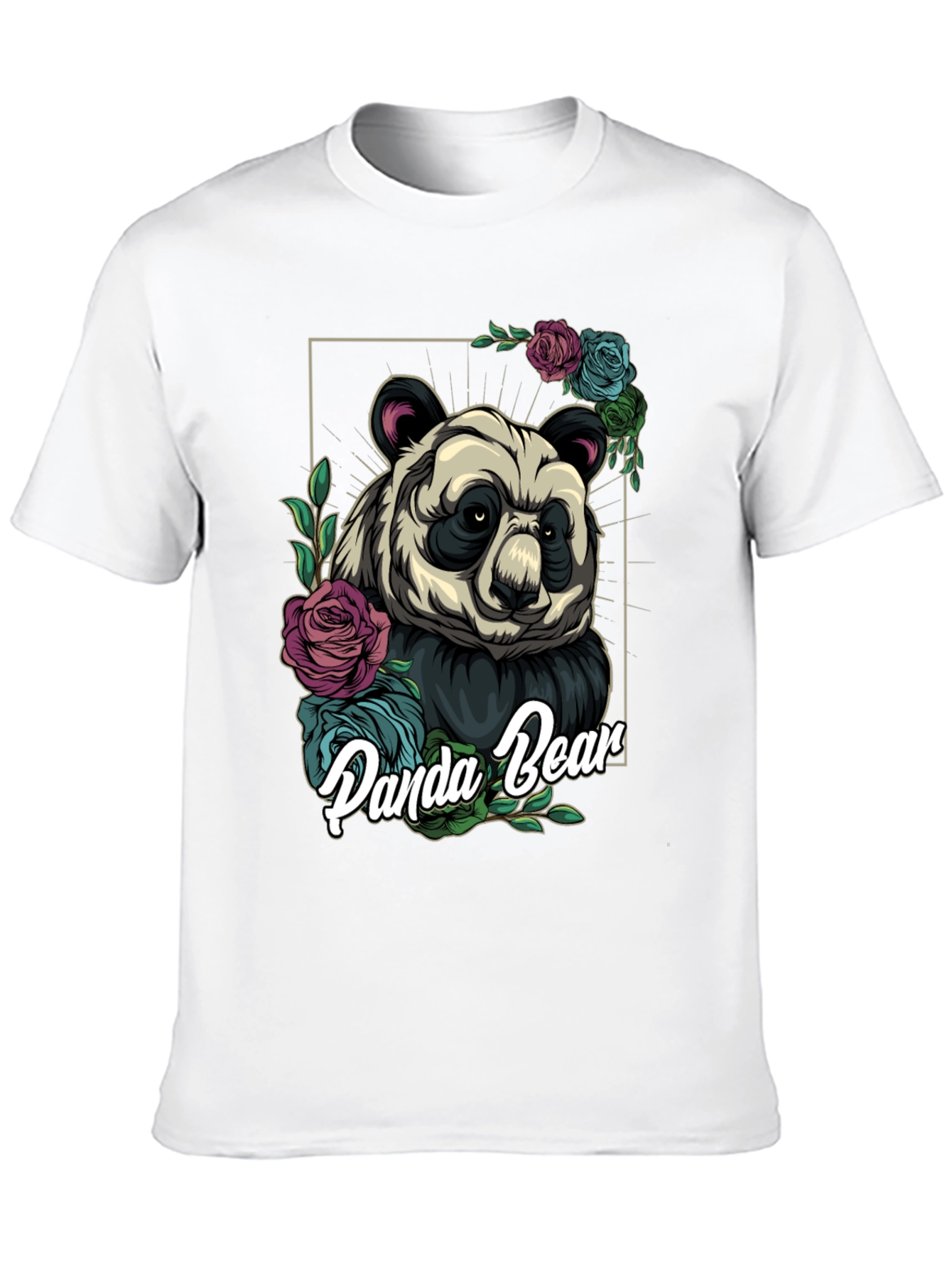 Panda Bear Floral T-Shirt - Unique Graphic Tee