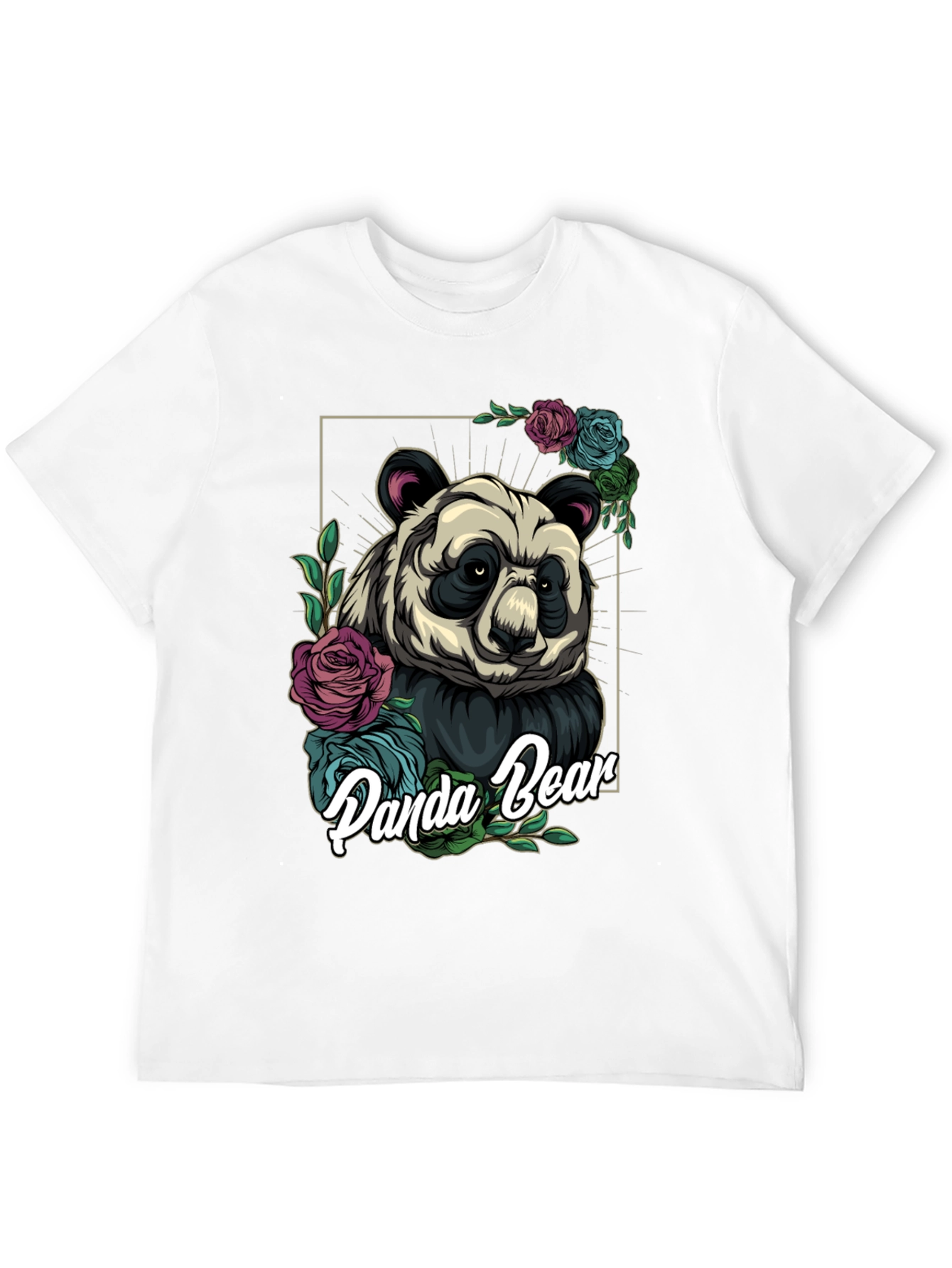 Panda Bear Floral T-Shirt - Unique Graphic Tee