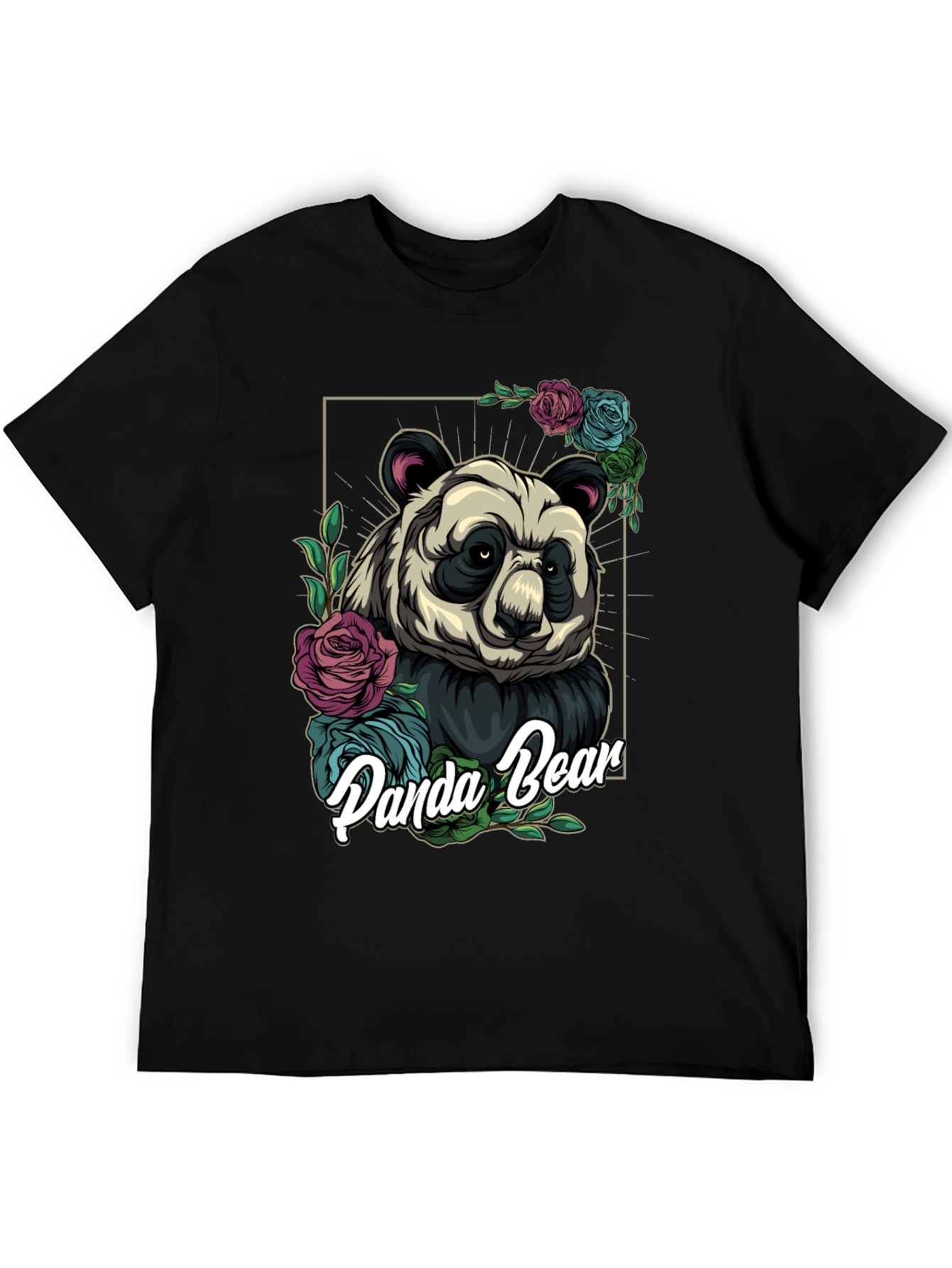 Panda Bear Floral T-Shirt - Unique Graphic Tee