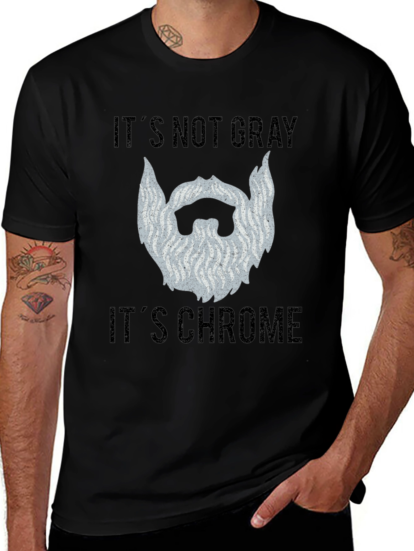 Chrome Beard Graphic Tee - Its Not Gray!