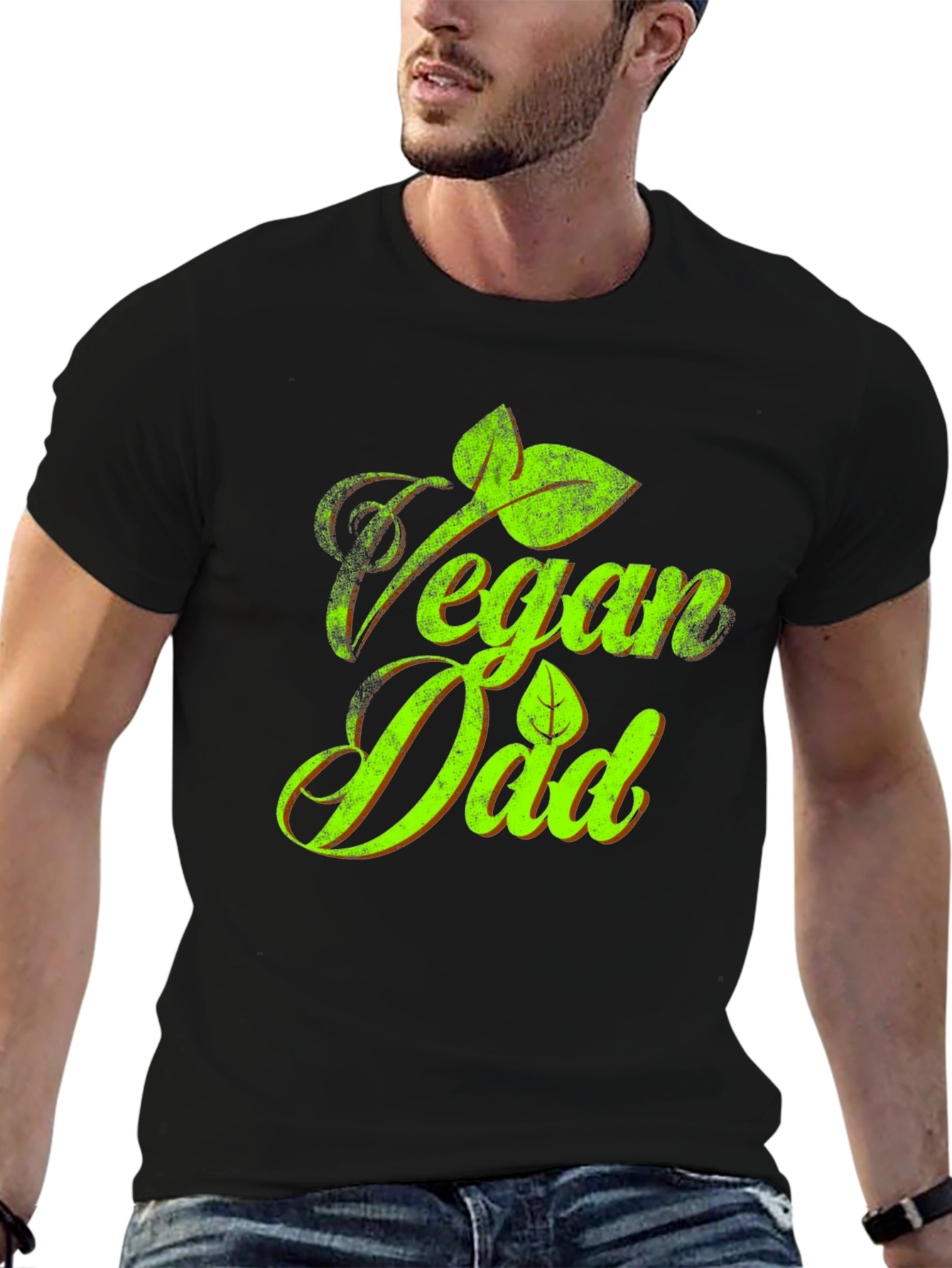 Vegan Dad T-Shirt - Green Graphic Tee