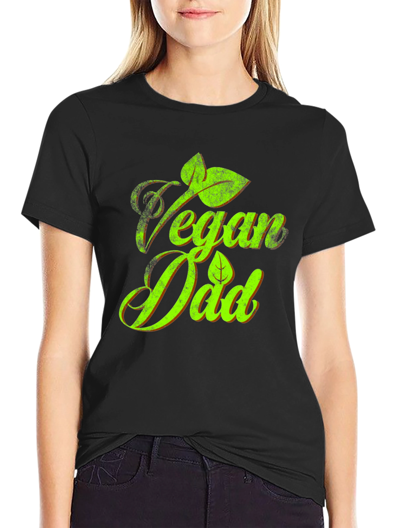 Vegan Dad T-Shirt - Green Graphic Tee