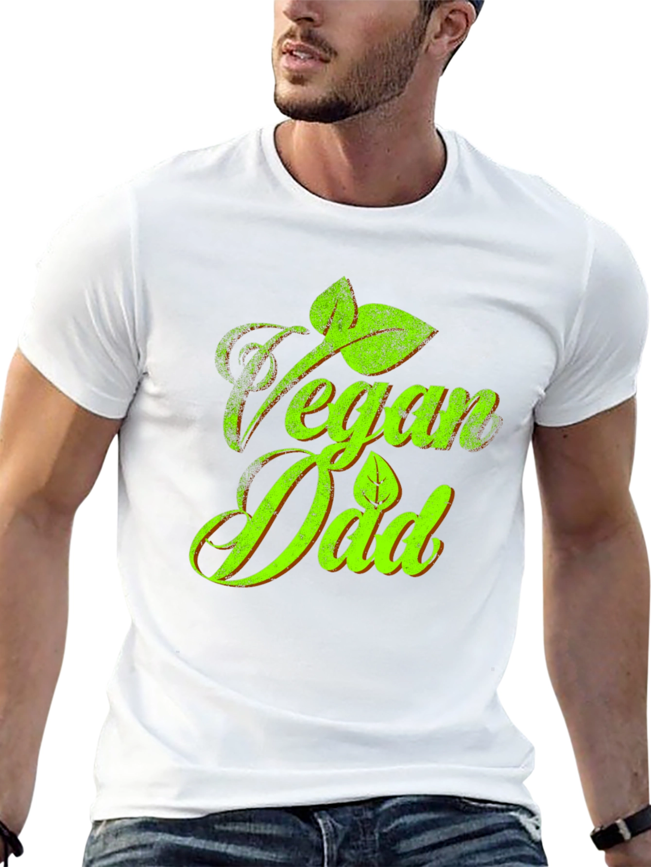 Vegan Dad T-Shirt - Green Graphic Tee