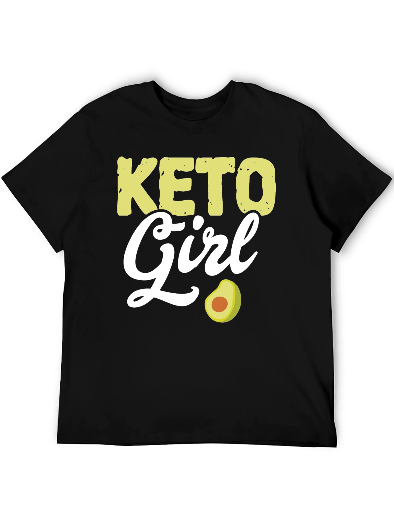 Keto Girl Avocado Graphic Tee - Black