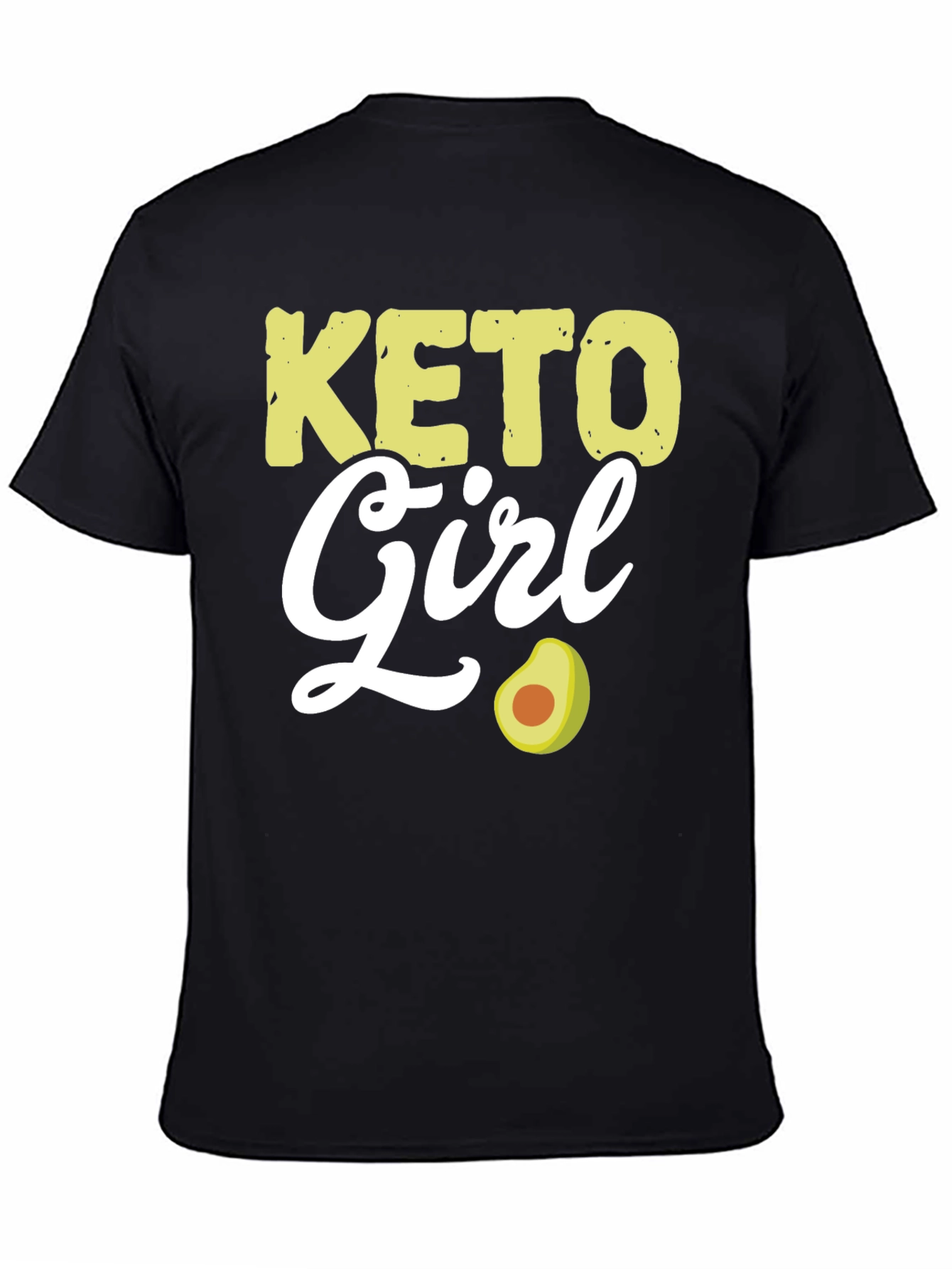 Keto Girl Avocado Graphic Tee - Black