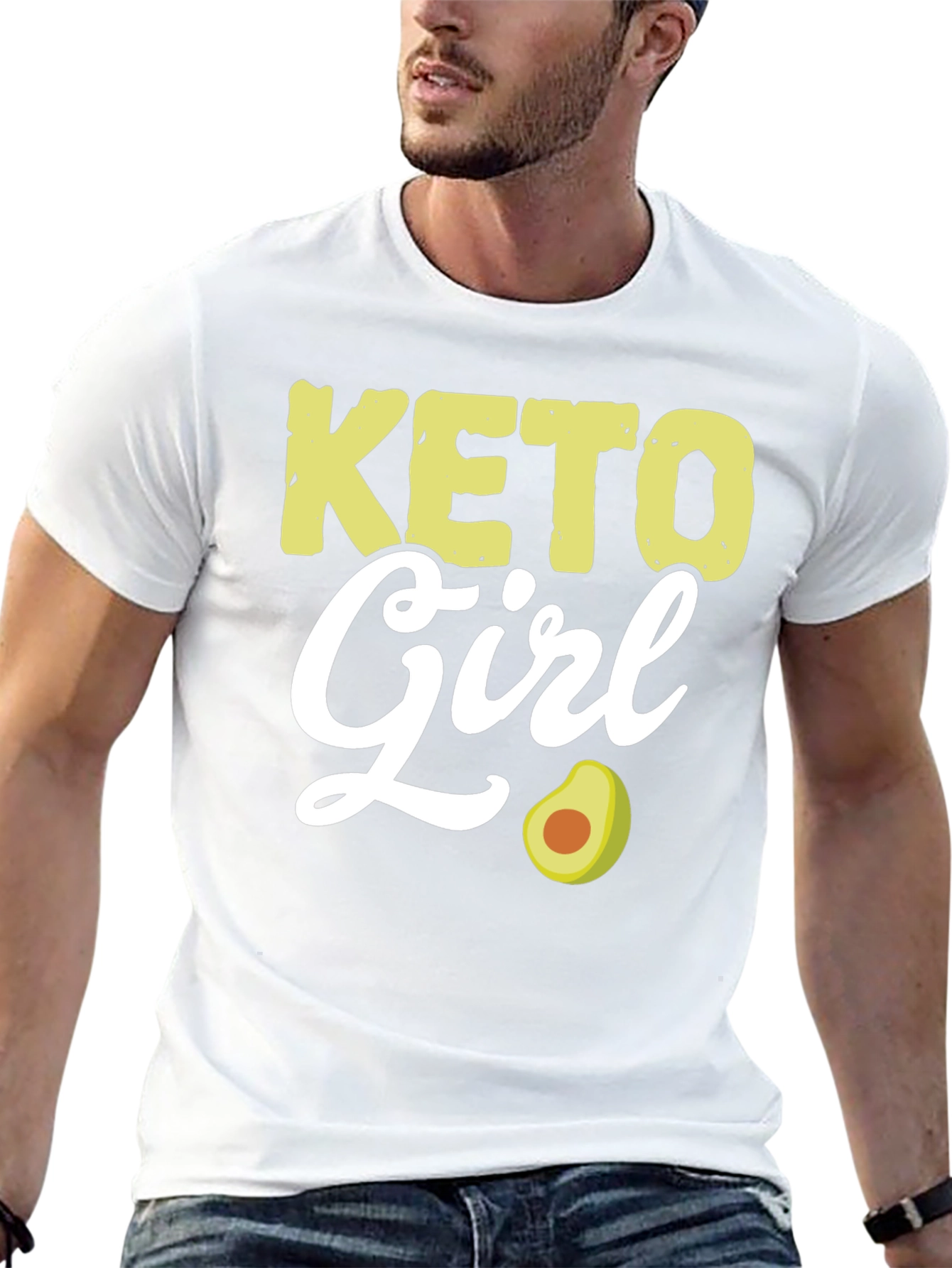 Keto Girl Avocado Graphic Tee - Black