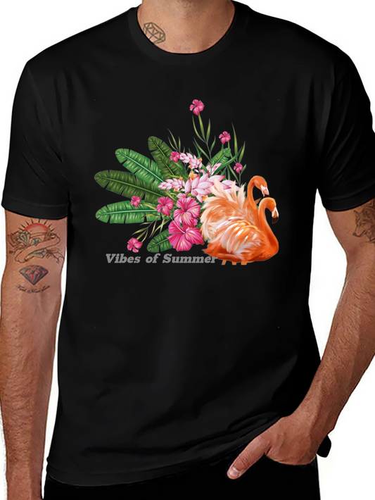 Tropical Flamingo Graphic T-Shirt - Summer Vibes