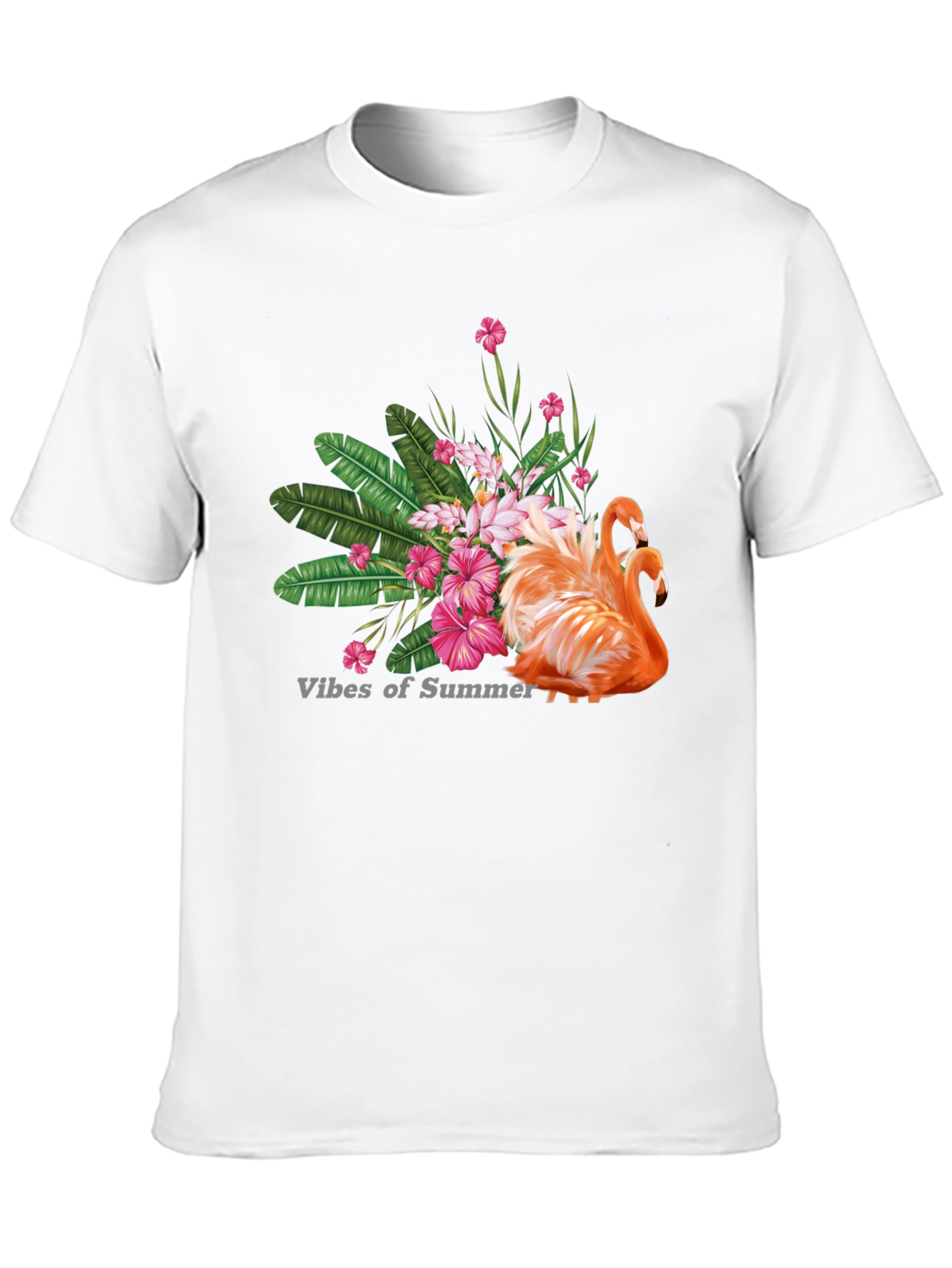 Tropical Flamingo Graphic T-Shirt - Summer Vibes