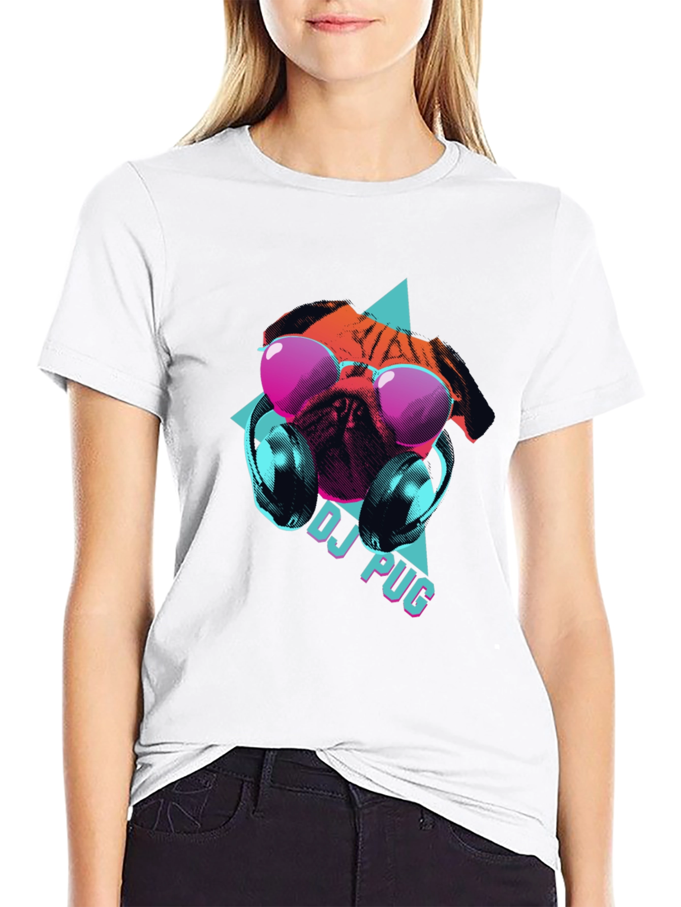 DJ Pug Graphic Tee - Cool Canine Style