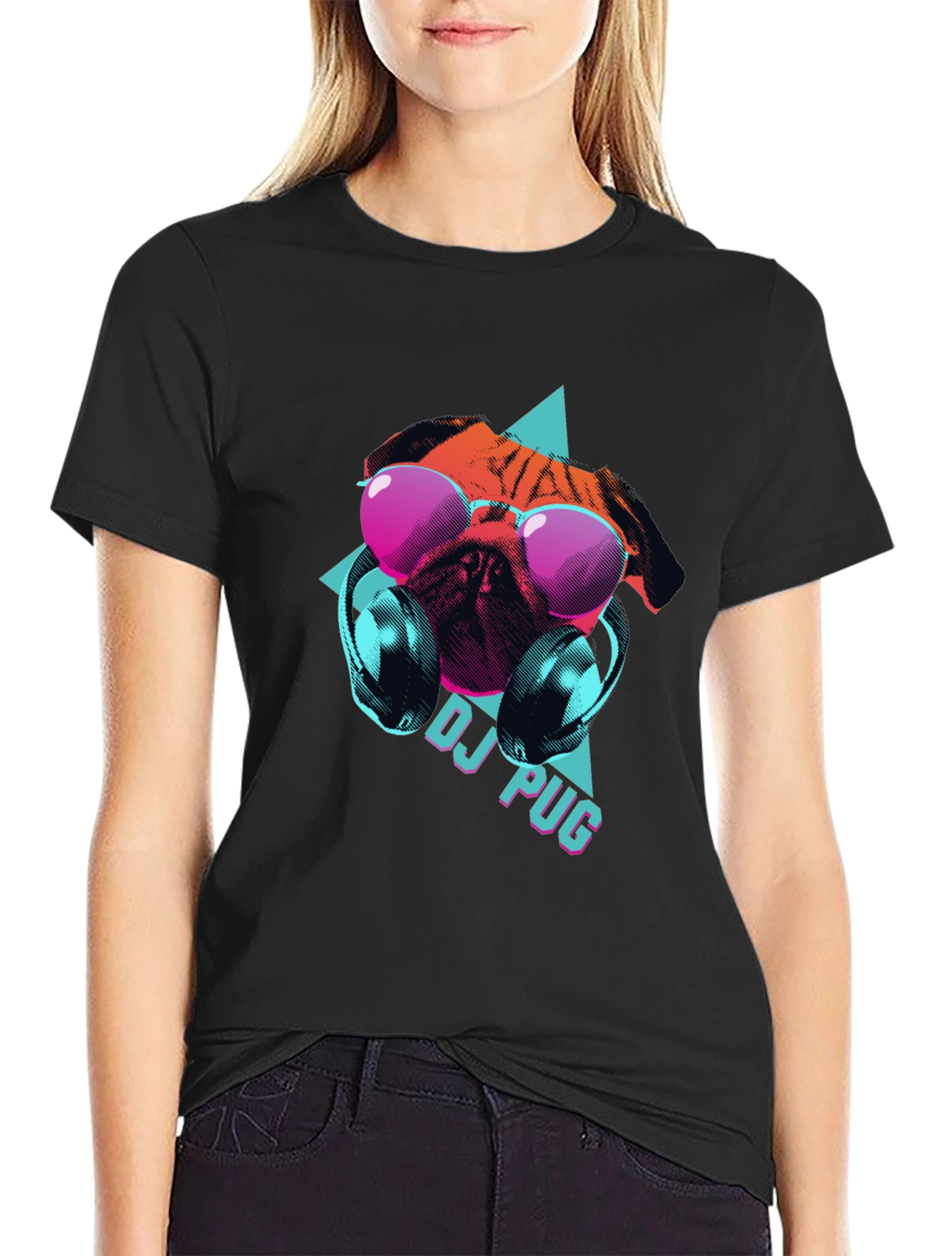 DJ Pug Graphic Tee - Cool Canine Style
