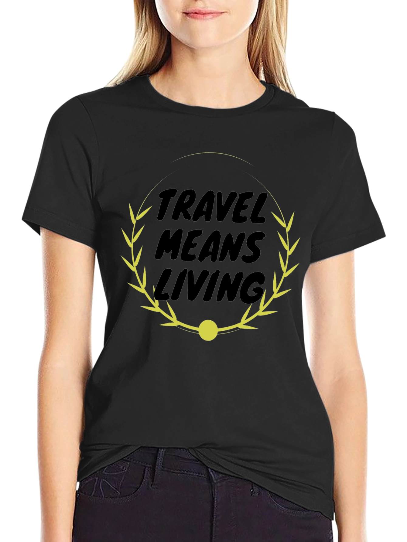 Travel Means Living Black Graphic Tee