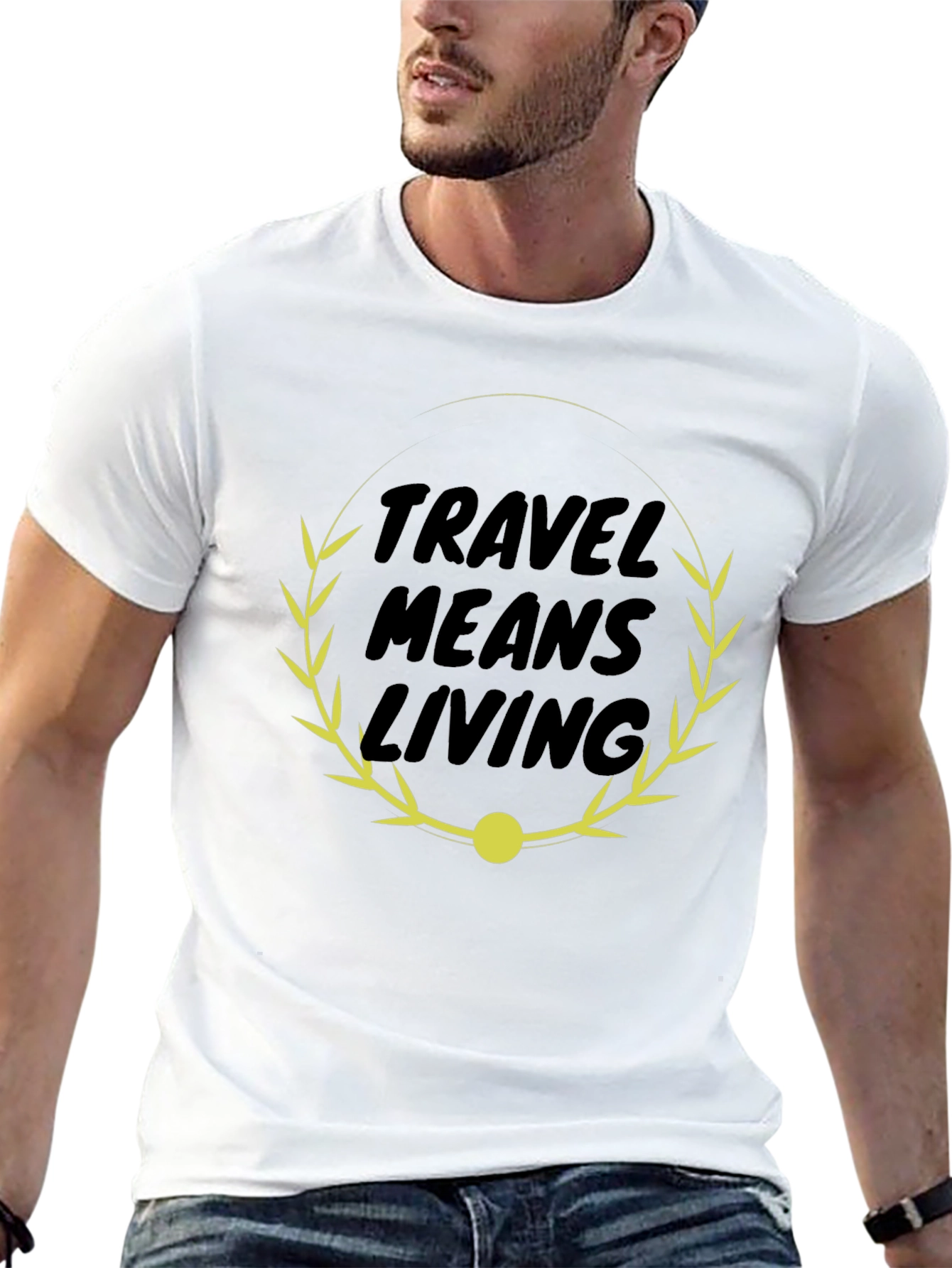 Travel Means Living Black Graphic Tee