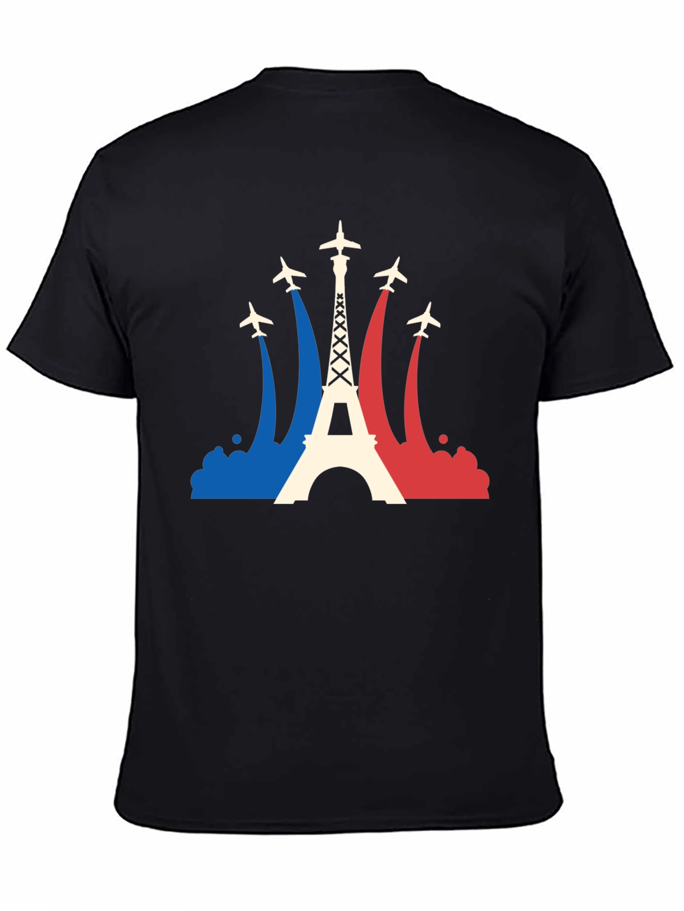 Paris Eiffel Tower Airplane T-Shirt - France Travel Tee