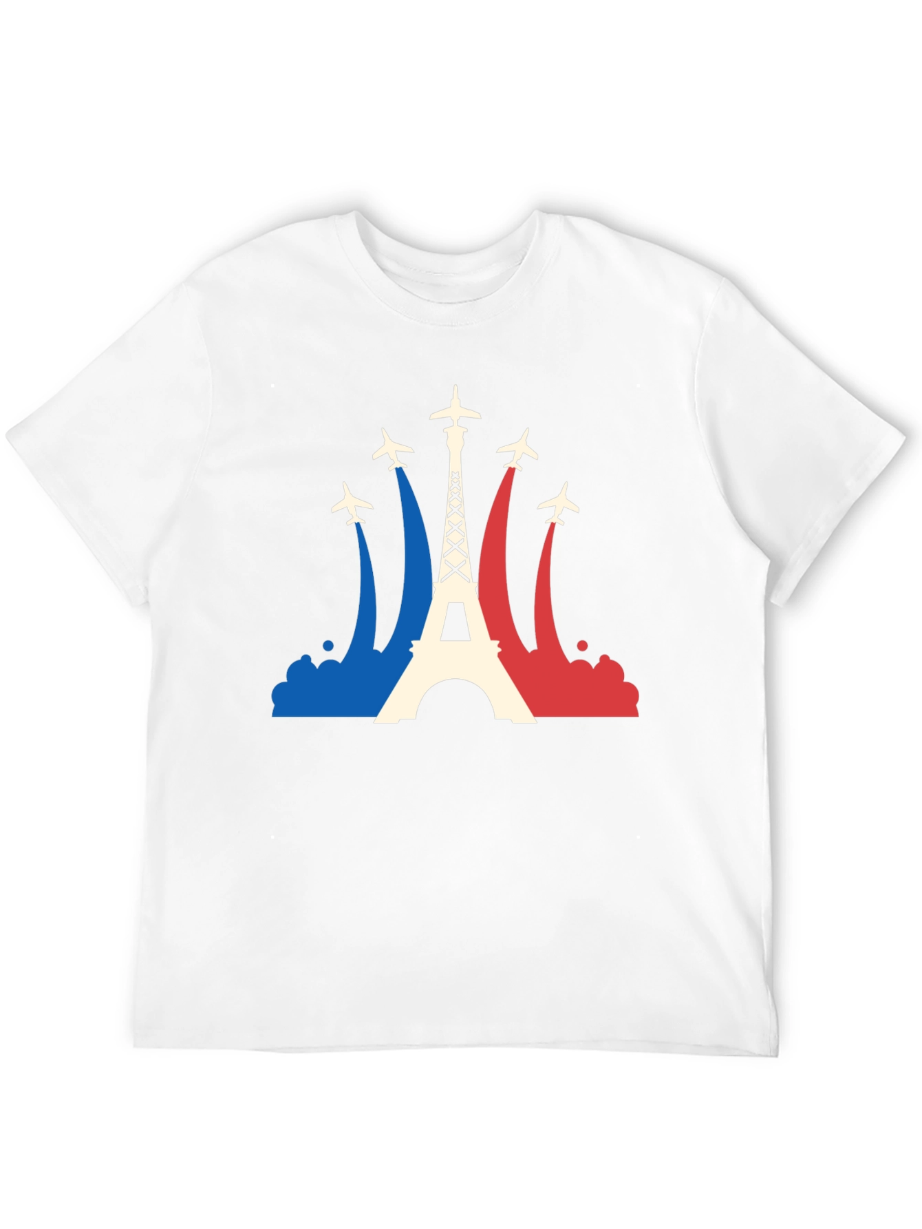 Paris Eiffel Tower Airplane T-Shirt - France Travel Tee
