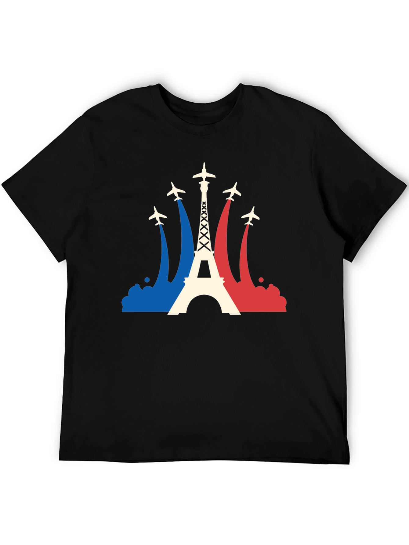 Paris Eiffel Tower Airplane T-Shirt - France Travel Tee