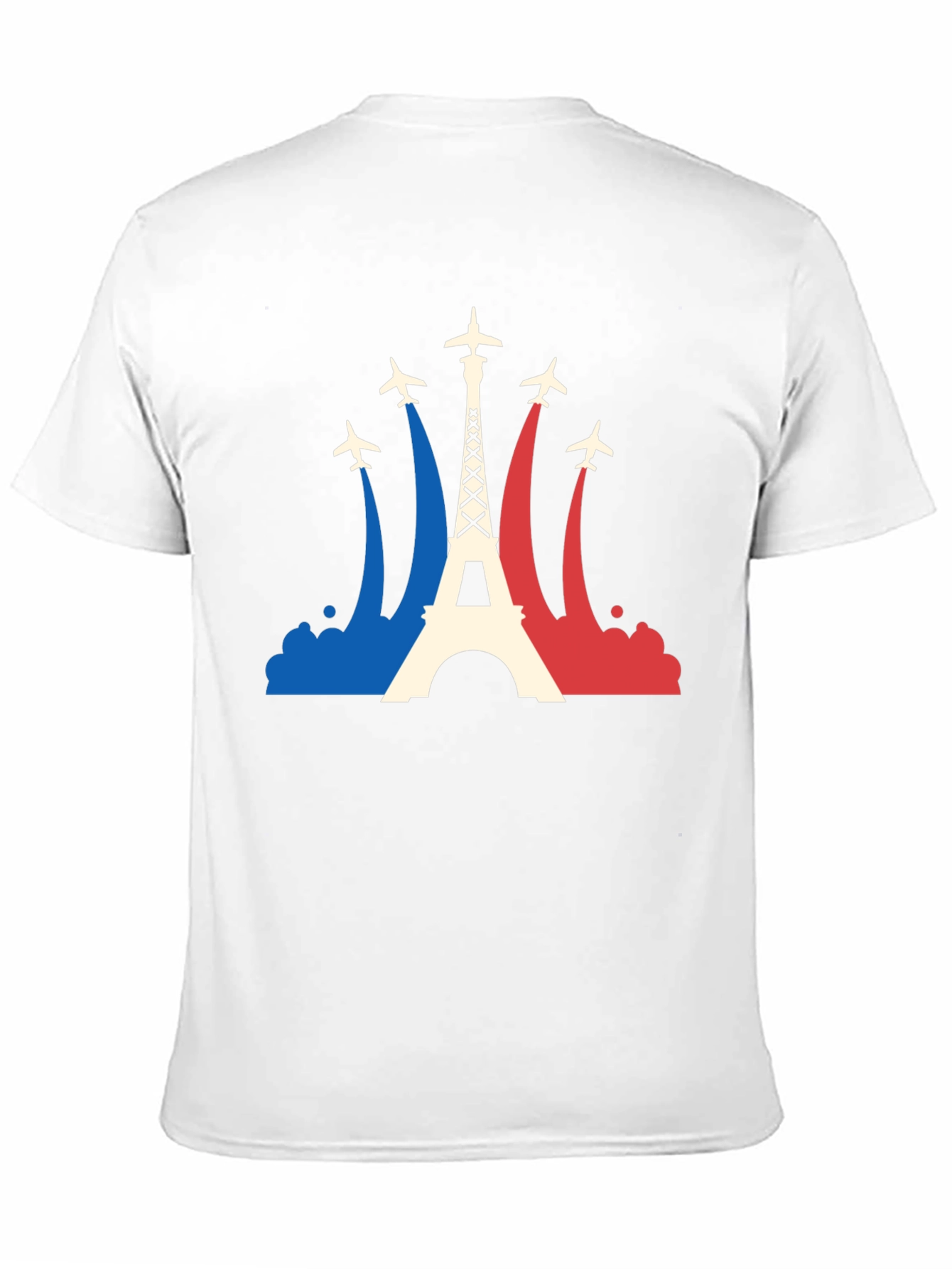Paris Eiffel Tower Airplane T-Shirt - France Travel Tee