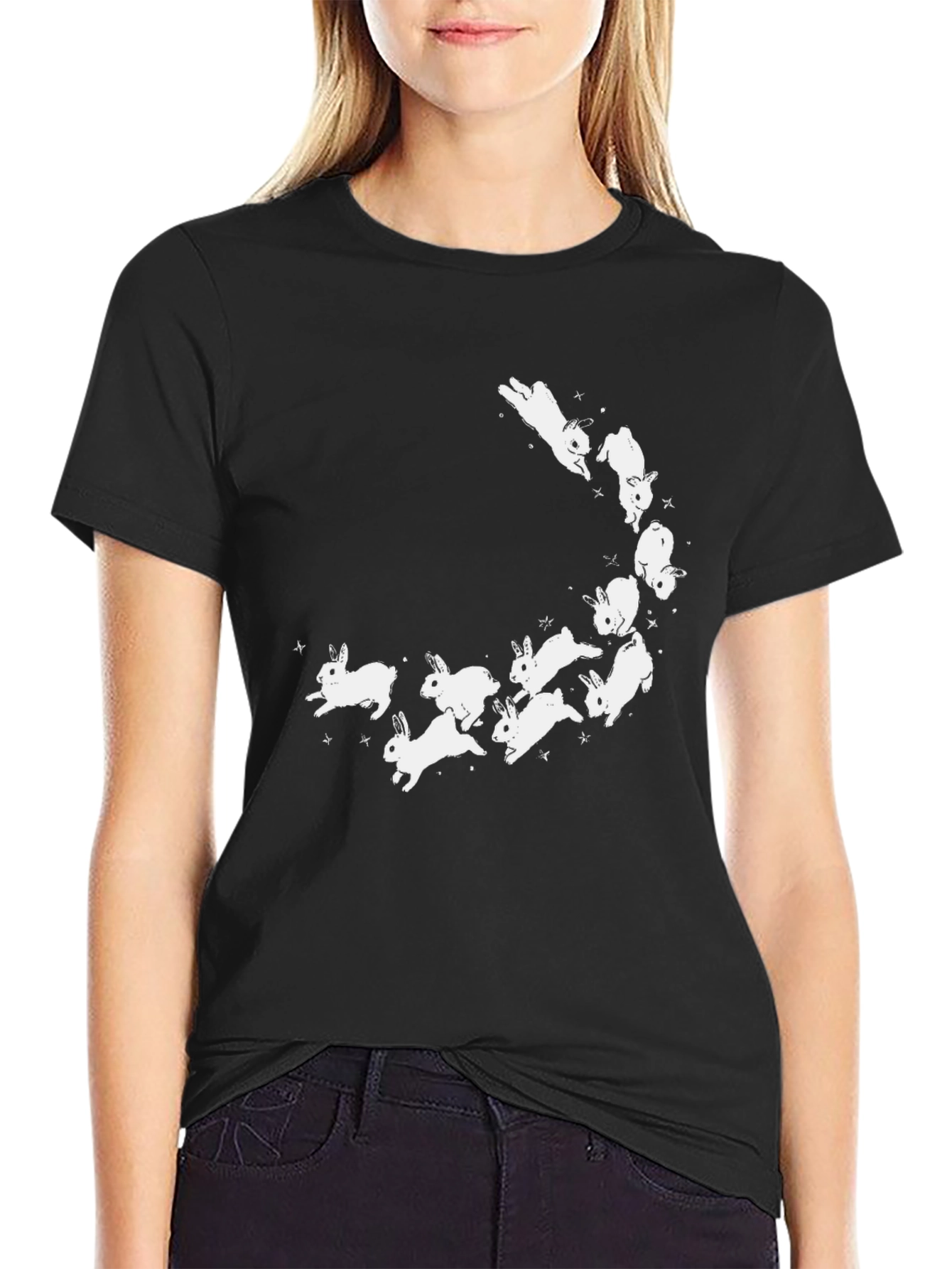 Black Bunny Graphic T-Shirt
