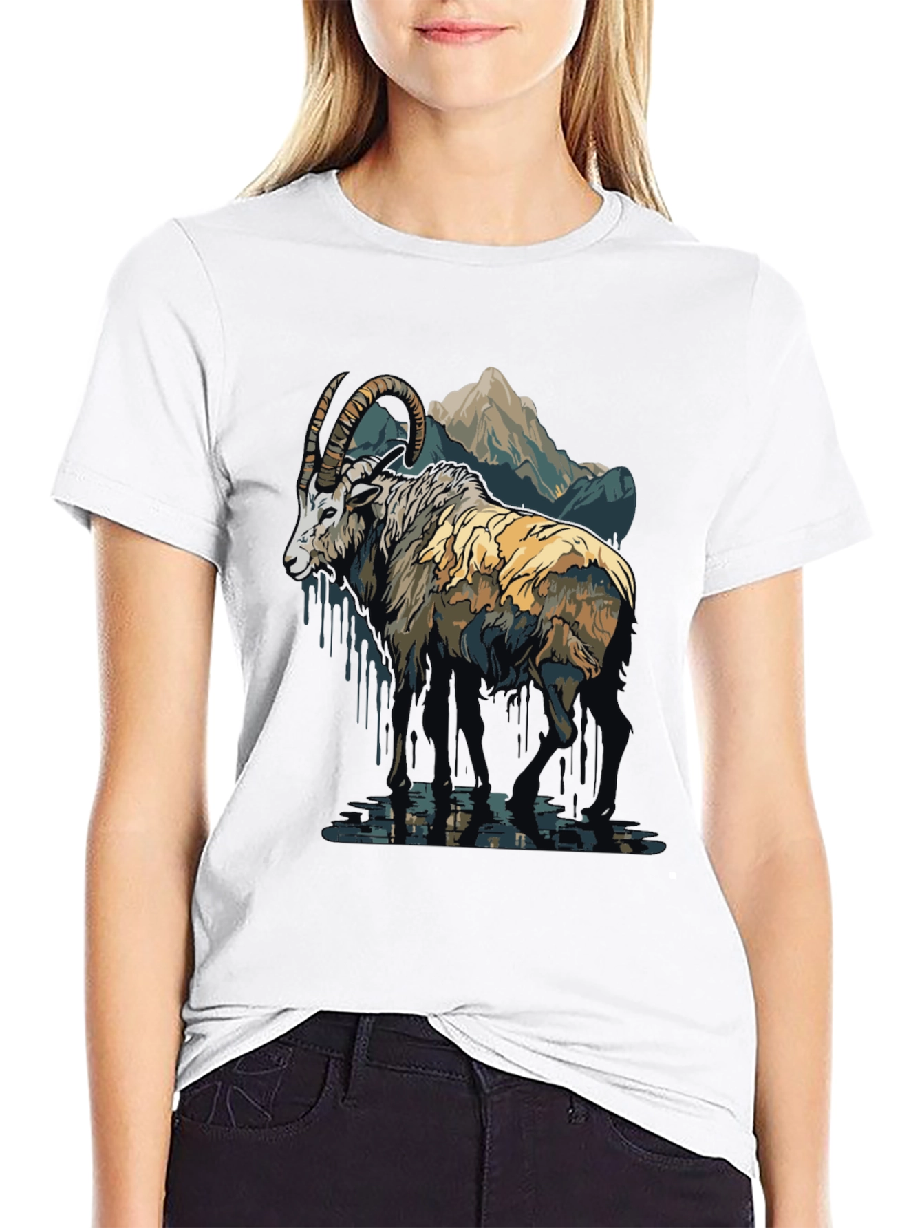 Mountain Ram Graphic Tee - Nature Inspired Design