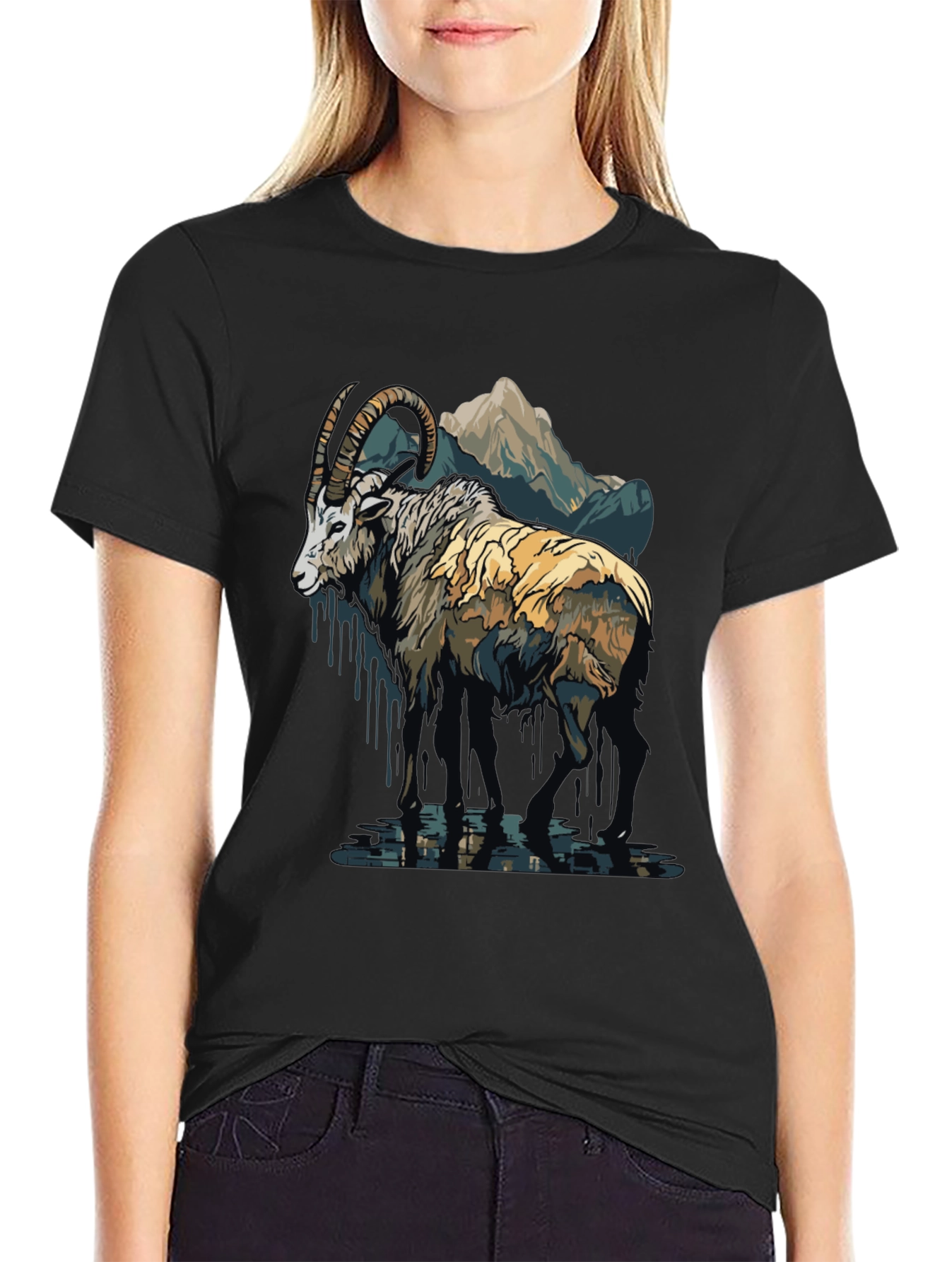 Mountain Ram Graphic Tee - Nature Inspired Design