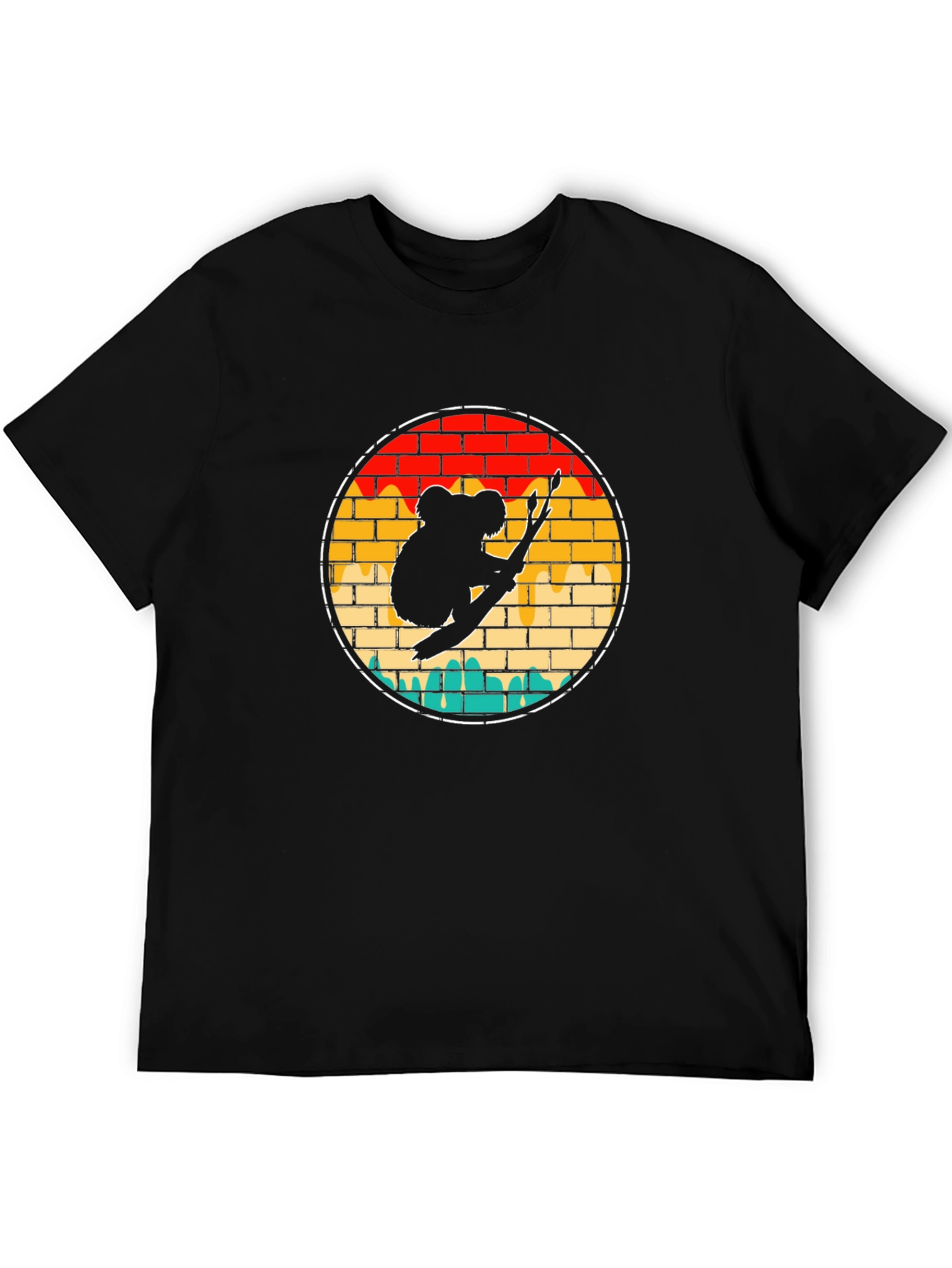 Koala on Branch Graphic Tee - Unisex Black T-Shirt