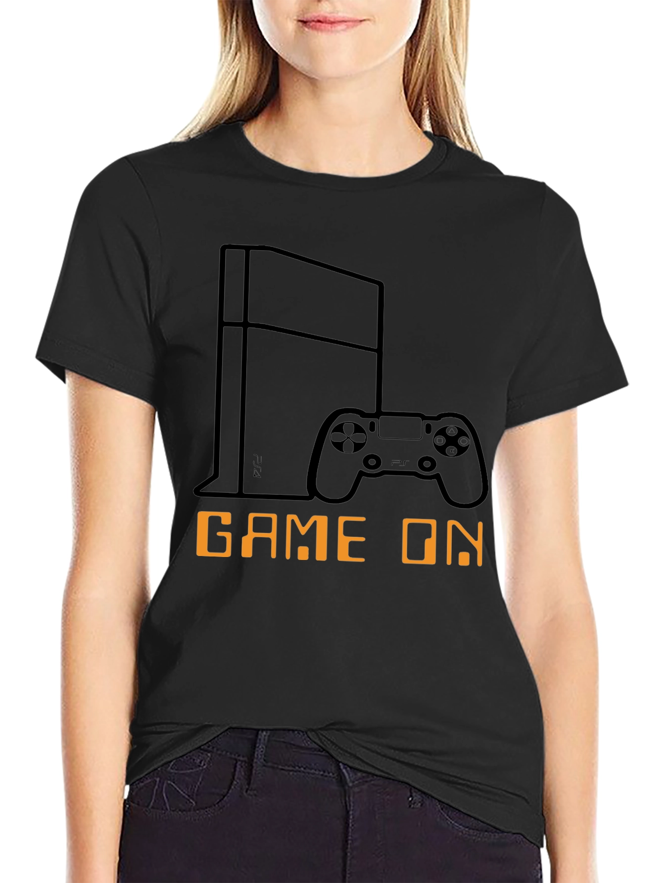 Game On Black T-Shirt - Gamer Console Design