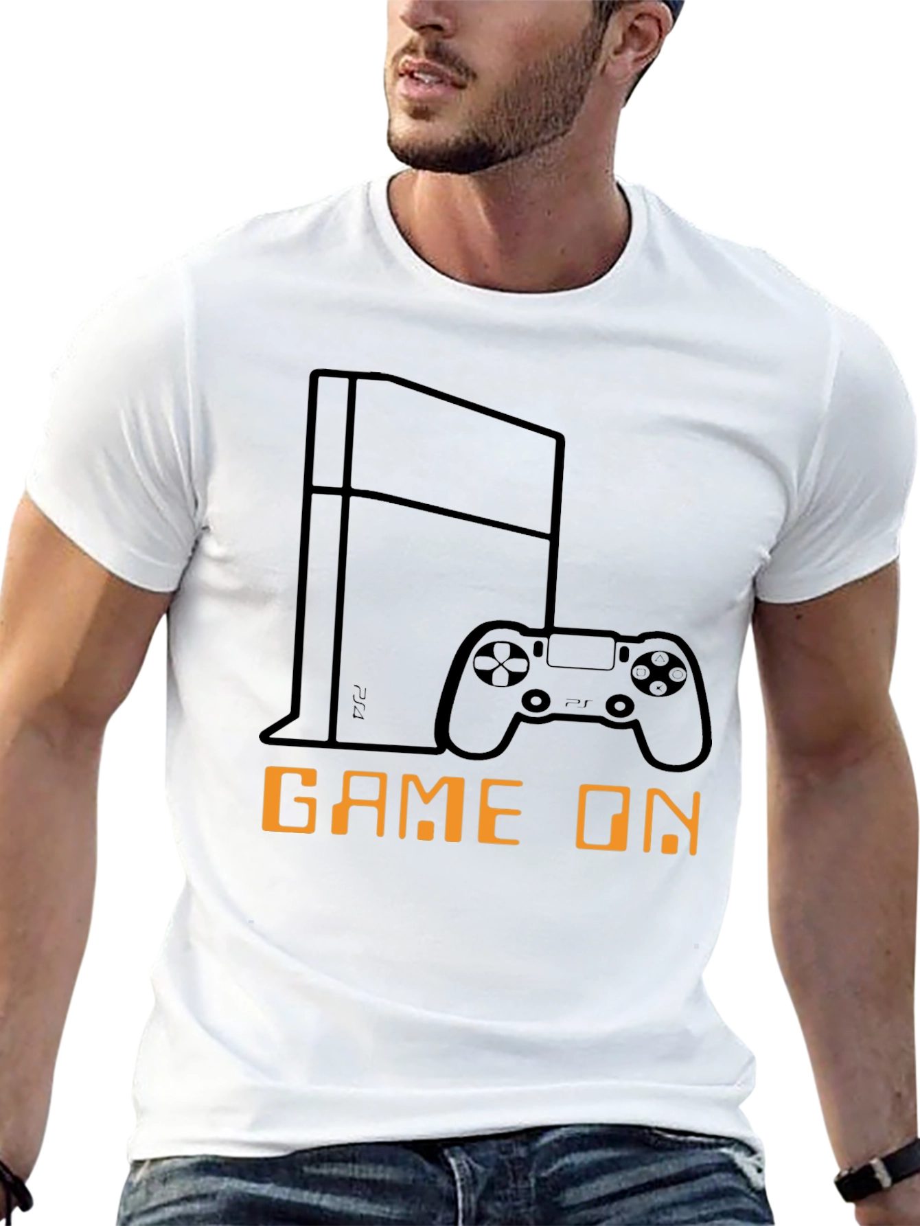 Game On Black T-Shirt - Gamer Console Design