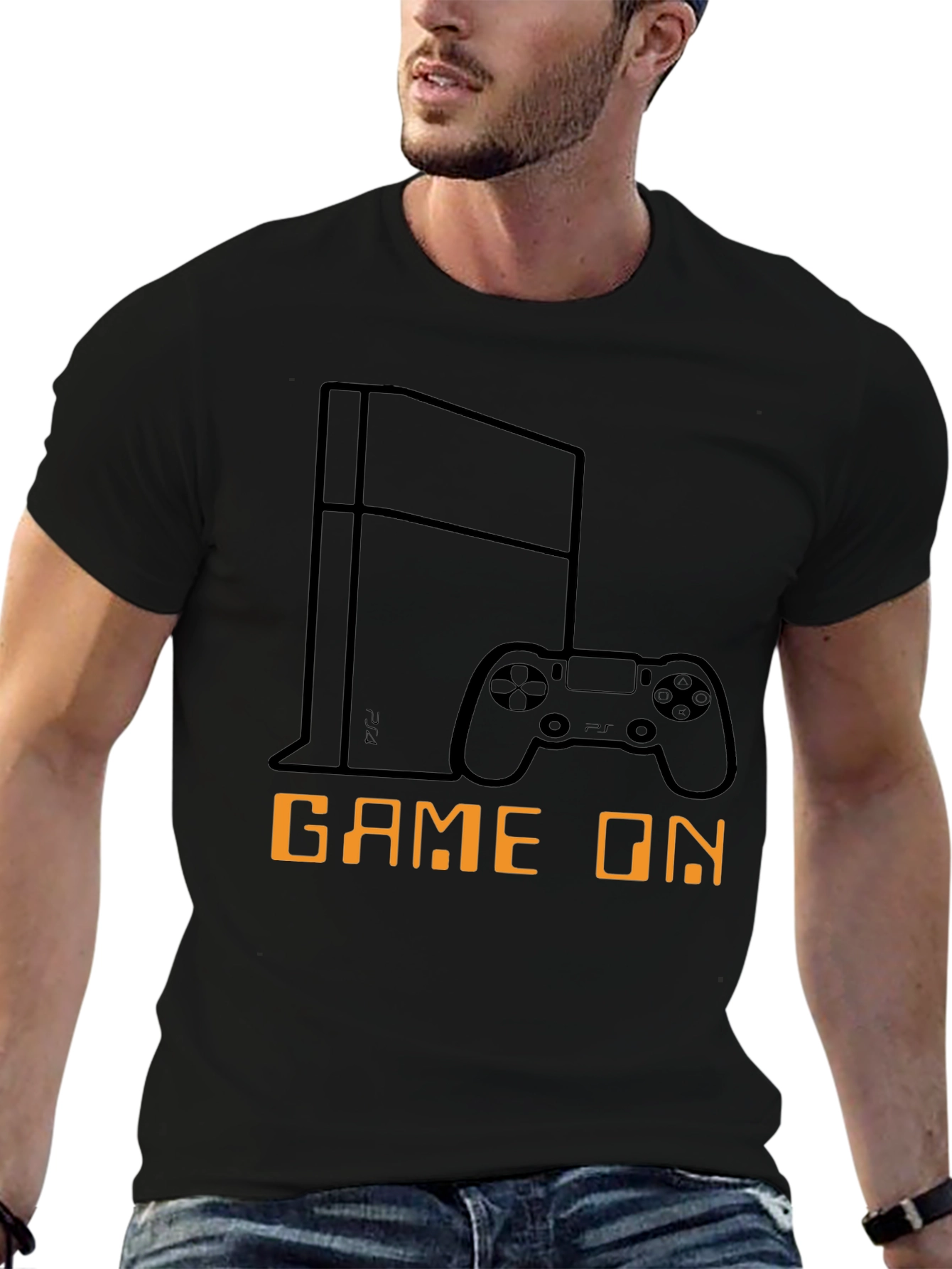 Game On Black T-Shirt - Gamer Console Design