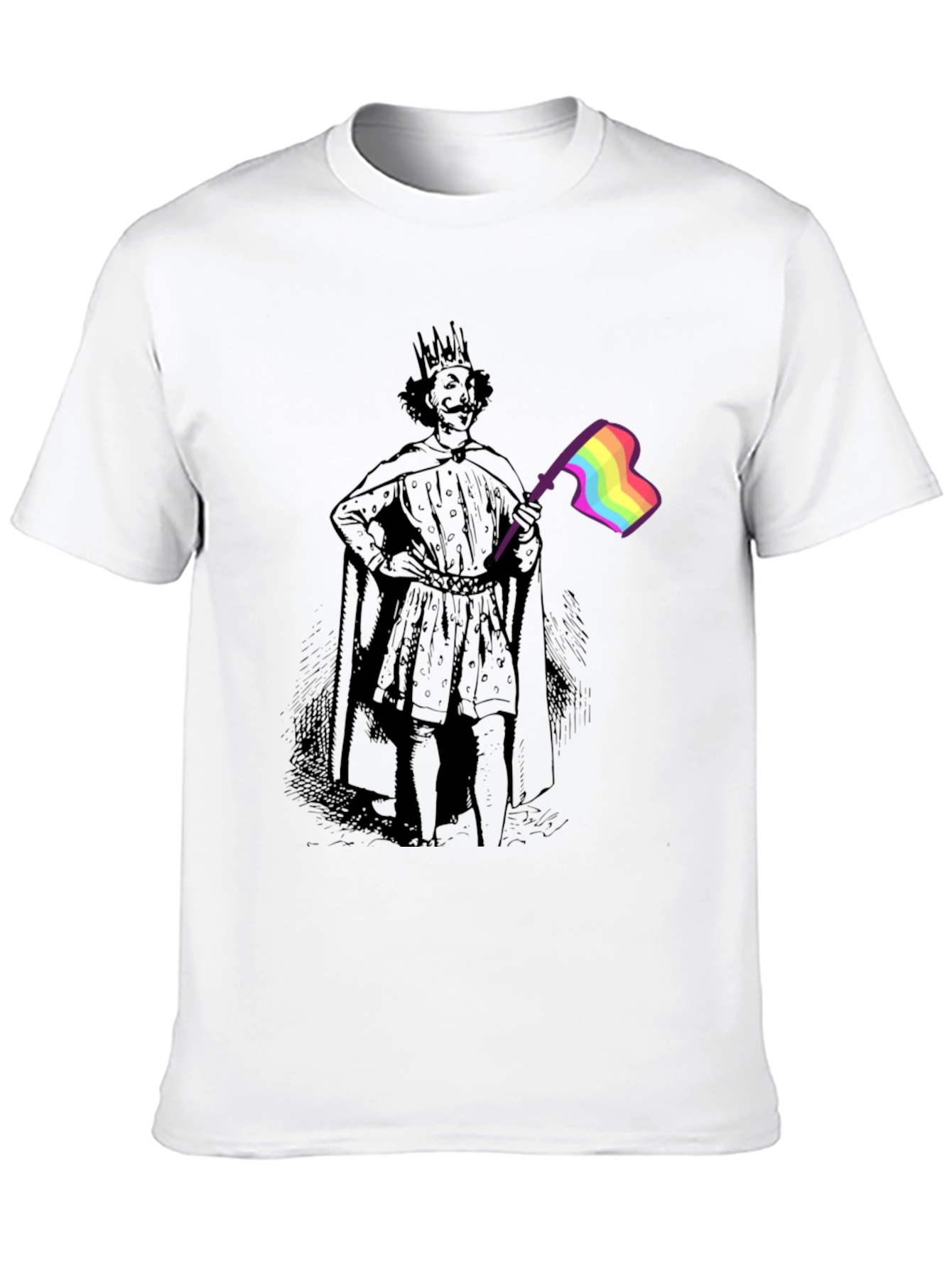 King LGBTQ Pride T-Shirt - Black Cotton Blend Tee