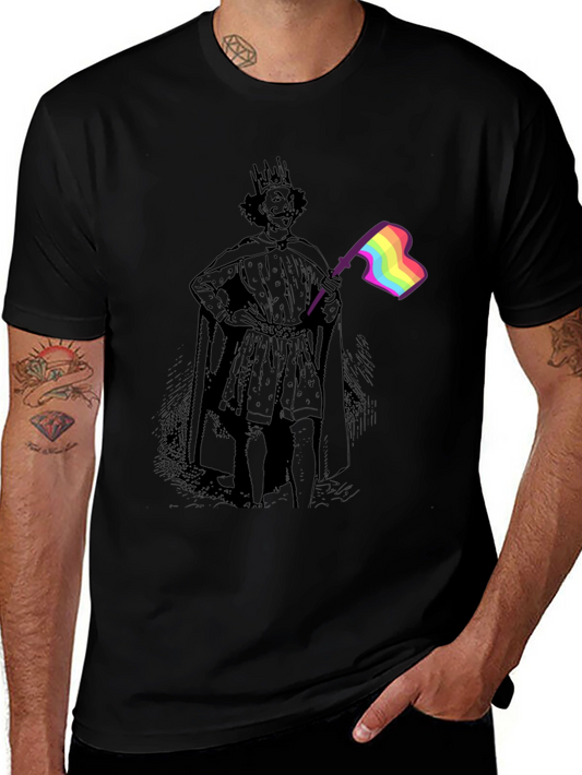 King LGBTQ Pride T-Shirt - Black Cotton Blend Tee