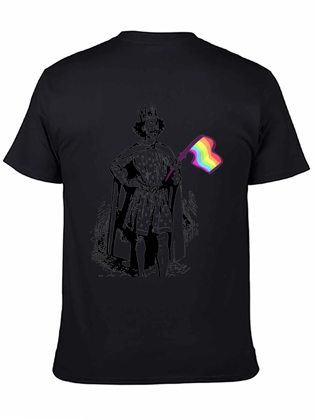 King LGBTQ Pride T-Shirt - Black Cotton Blend Tee