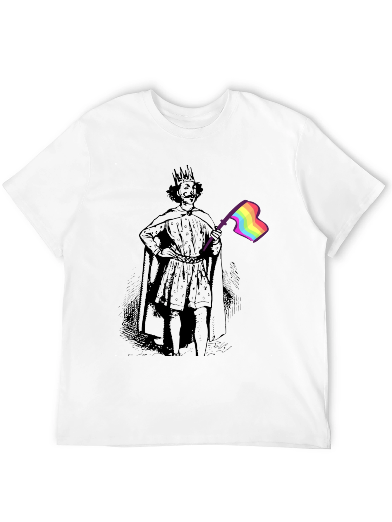 King LGBTQ Pride T-Shirt - Black Cotton Blend Tee