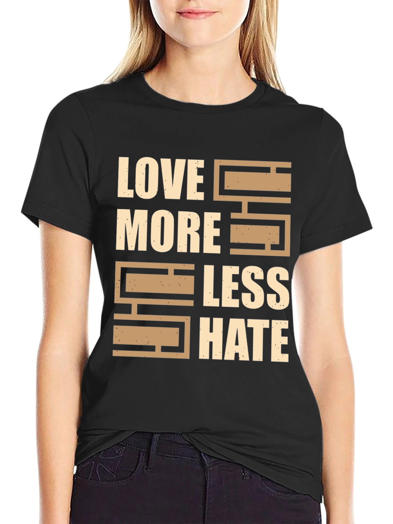 Love More Less Hate Graphic T-Shirt