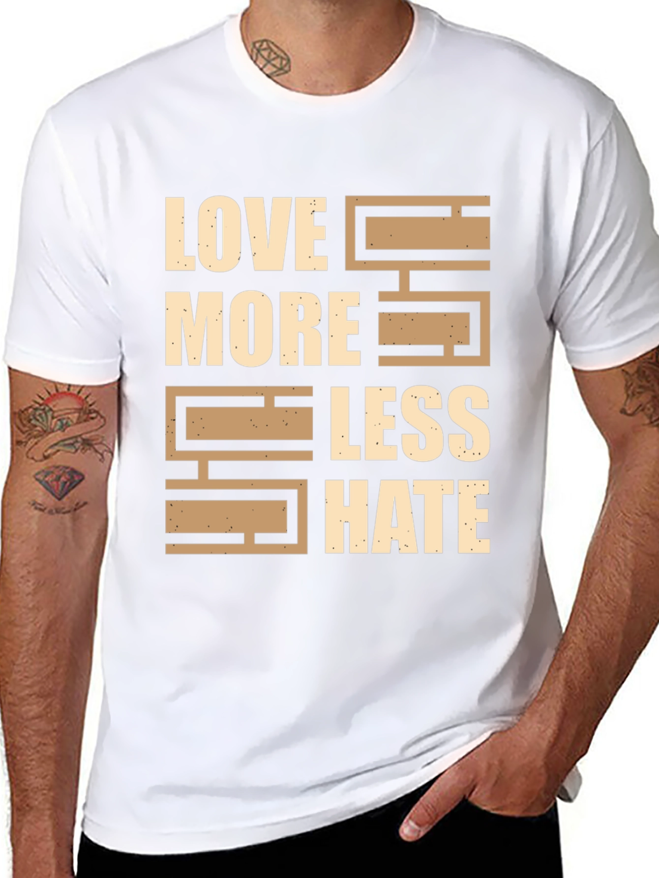 Love More Less Hate Graphic T-Shirt