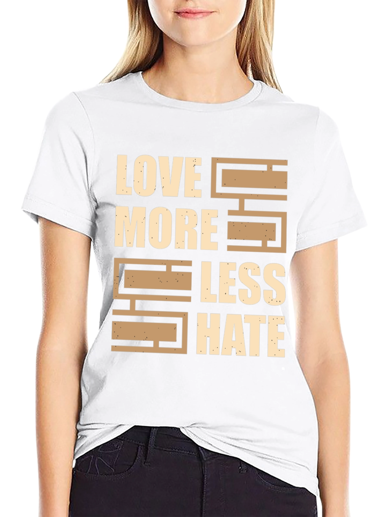 Love More Less Hate Graphic T-Shirt