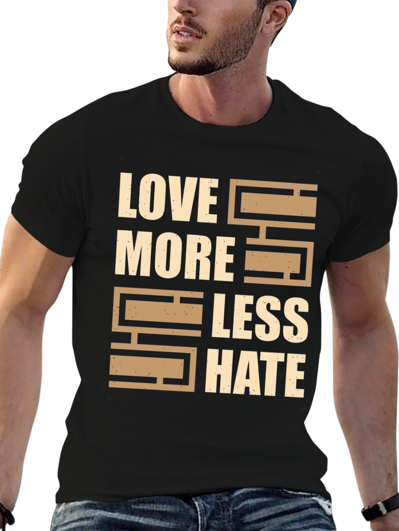 Love More Less Hate Graphic T-Shirt