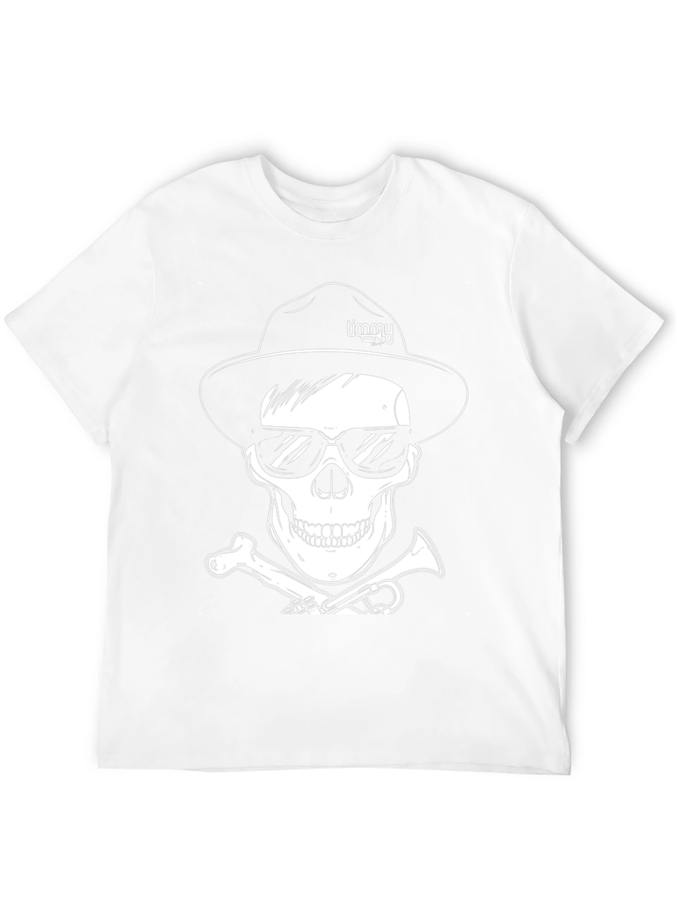 Skull with Hat & Sunglasses Graphic Tee