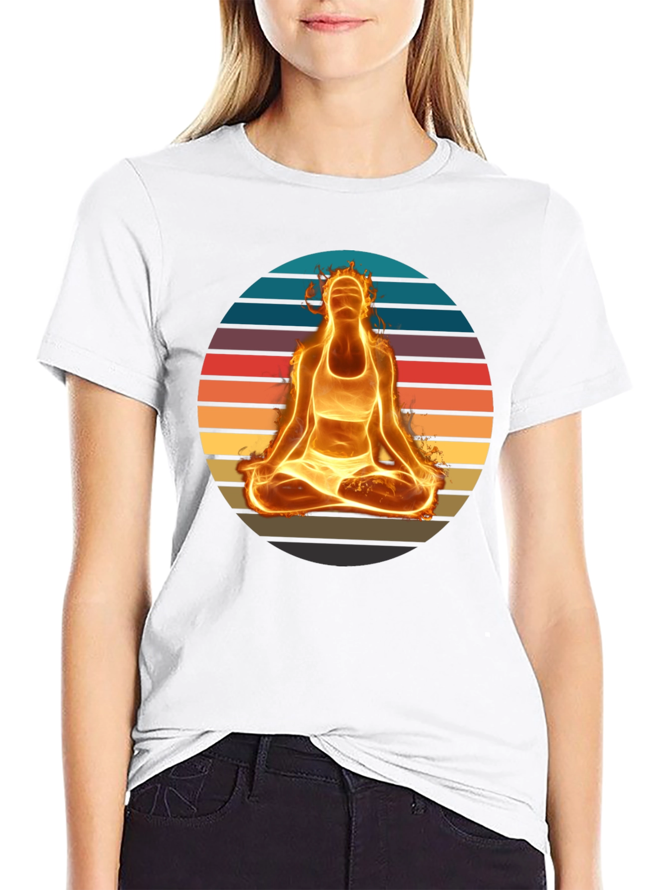 Fiery Yoga Meditation T-Shirt