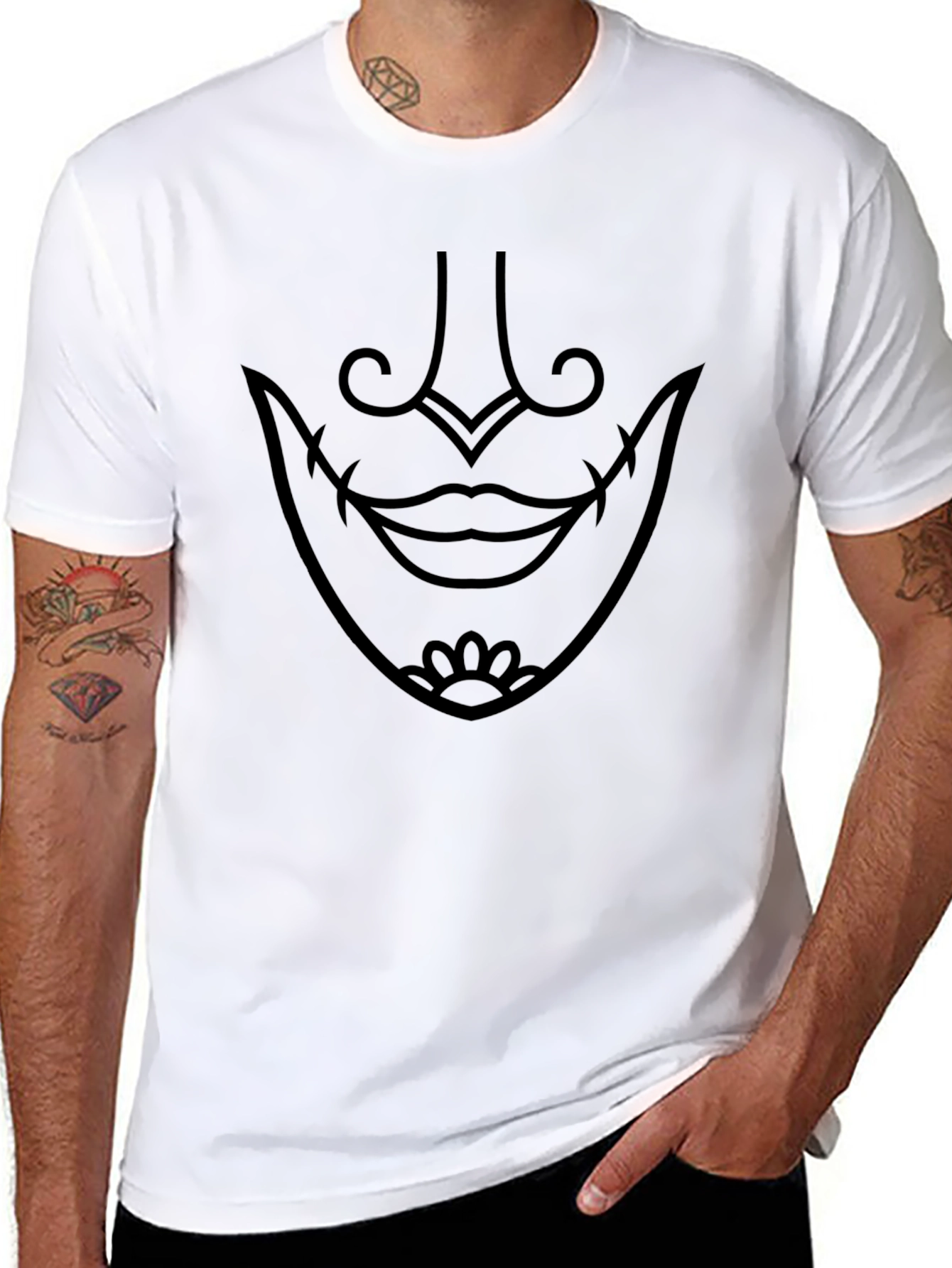 Mystic Grin Graphic Tee - Black Cotton Shirt