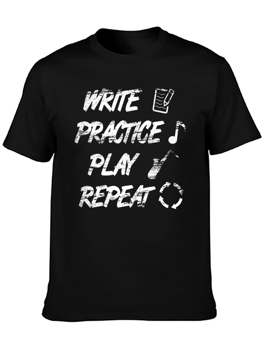 Write Practice Play Repeat Graphic T-Shirt