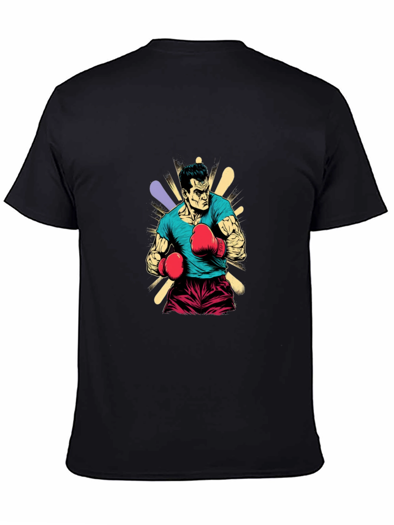 Boxer Graphic Tee - Black Cotton T-Shirt