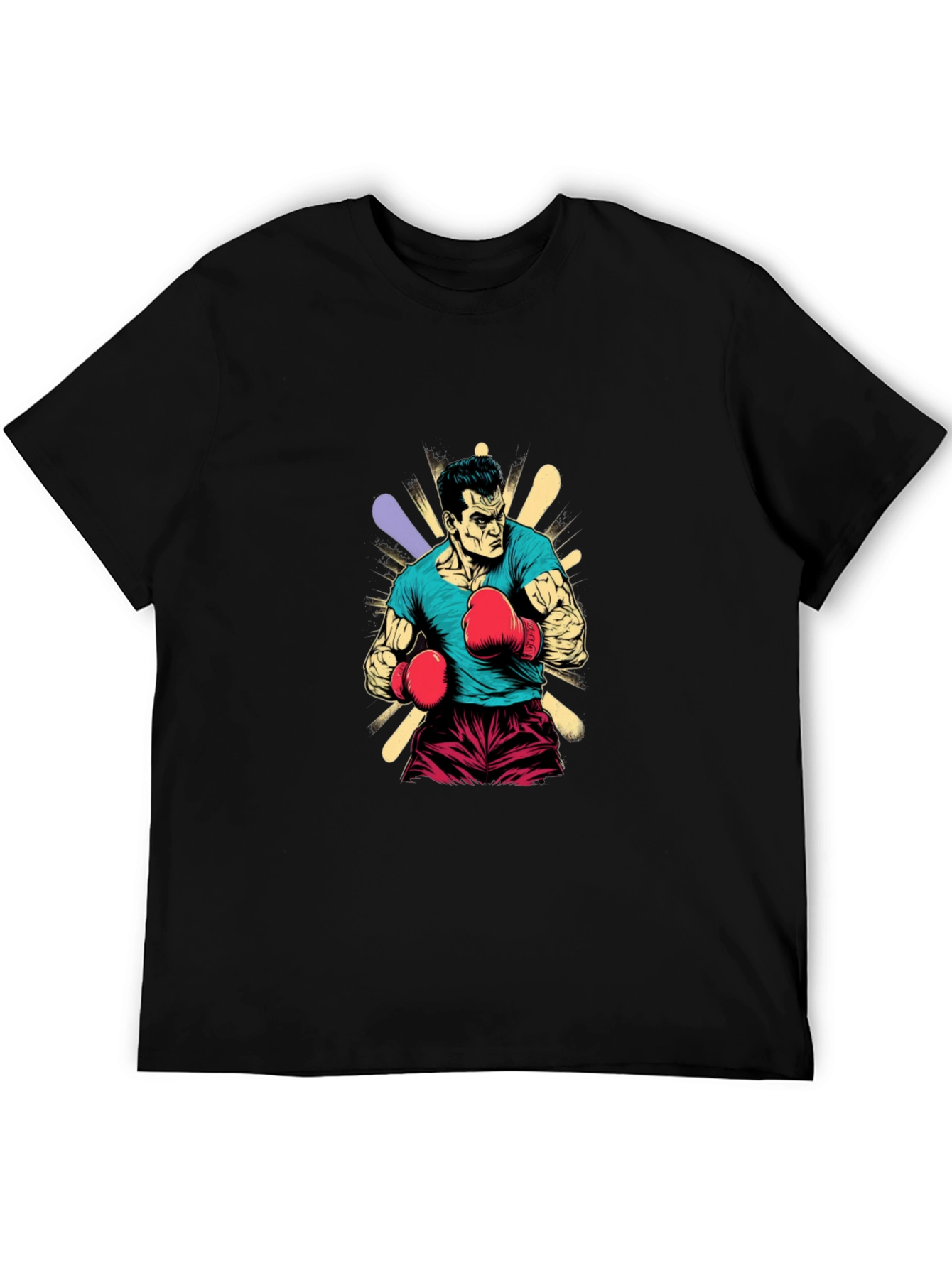 Boxer Graphic Tee - Black Cotton T-Shirt