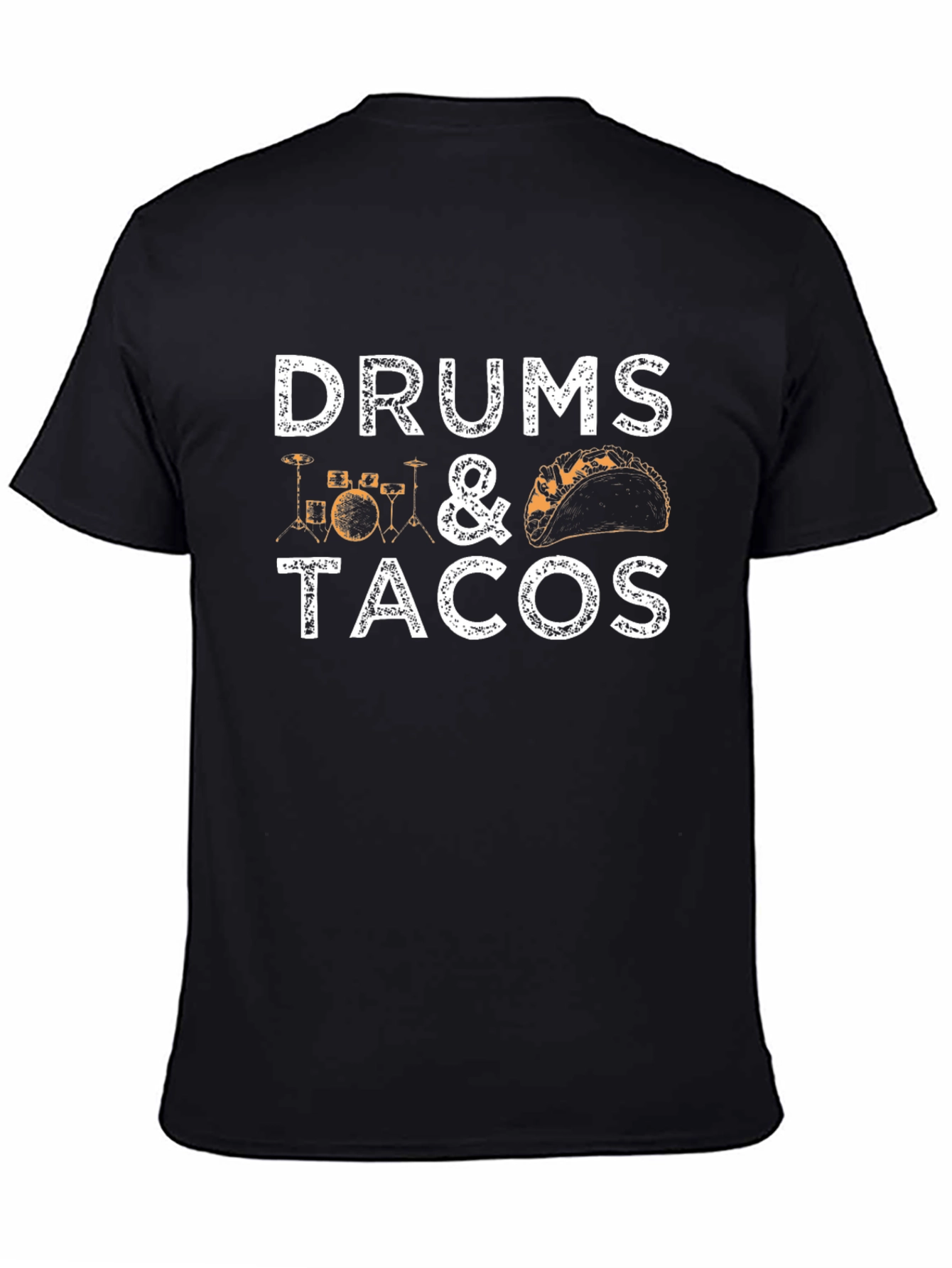 Drums & Tacos Black T-Shirt - Foodie Musician