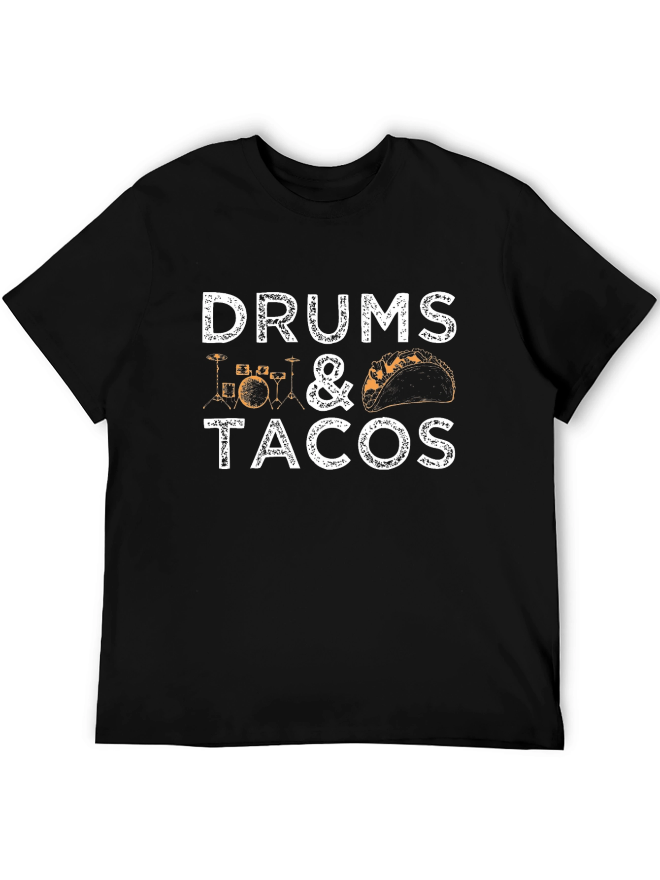 Drums & Tacos Black T-Shirt - Foodie Musician