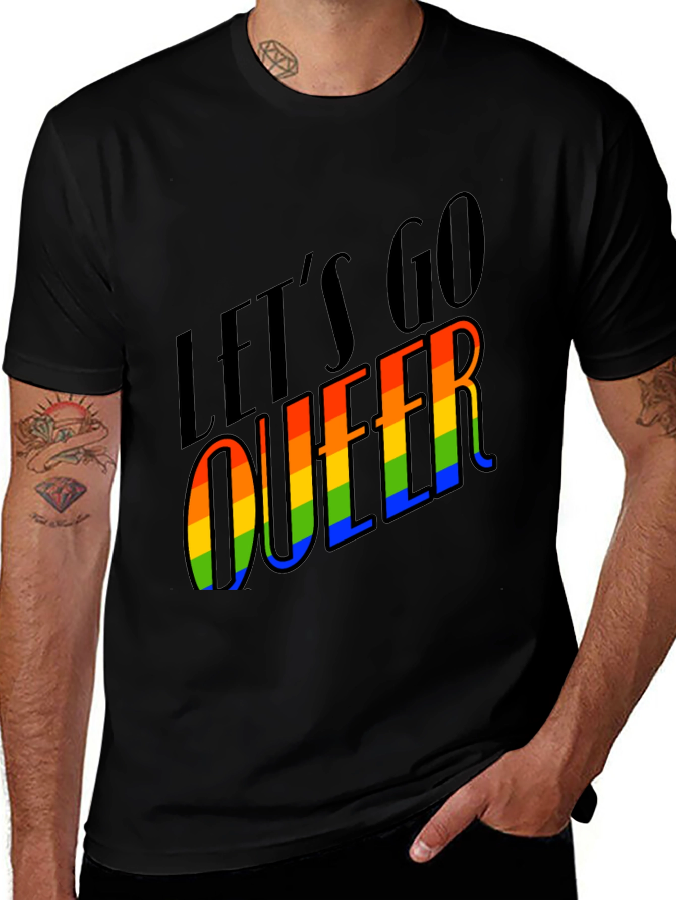 Lets Go Queer Pride T-Shirt - Black LGBTQ Tee