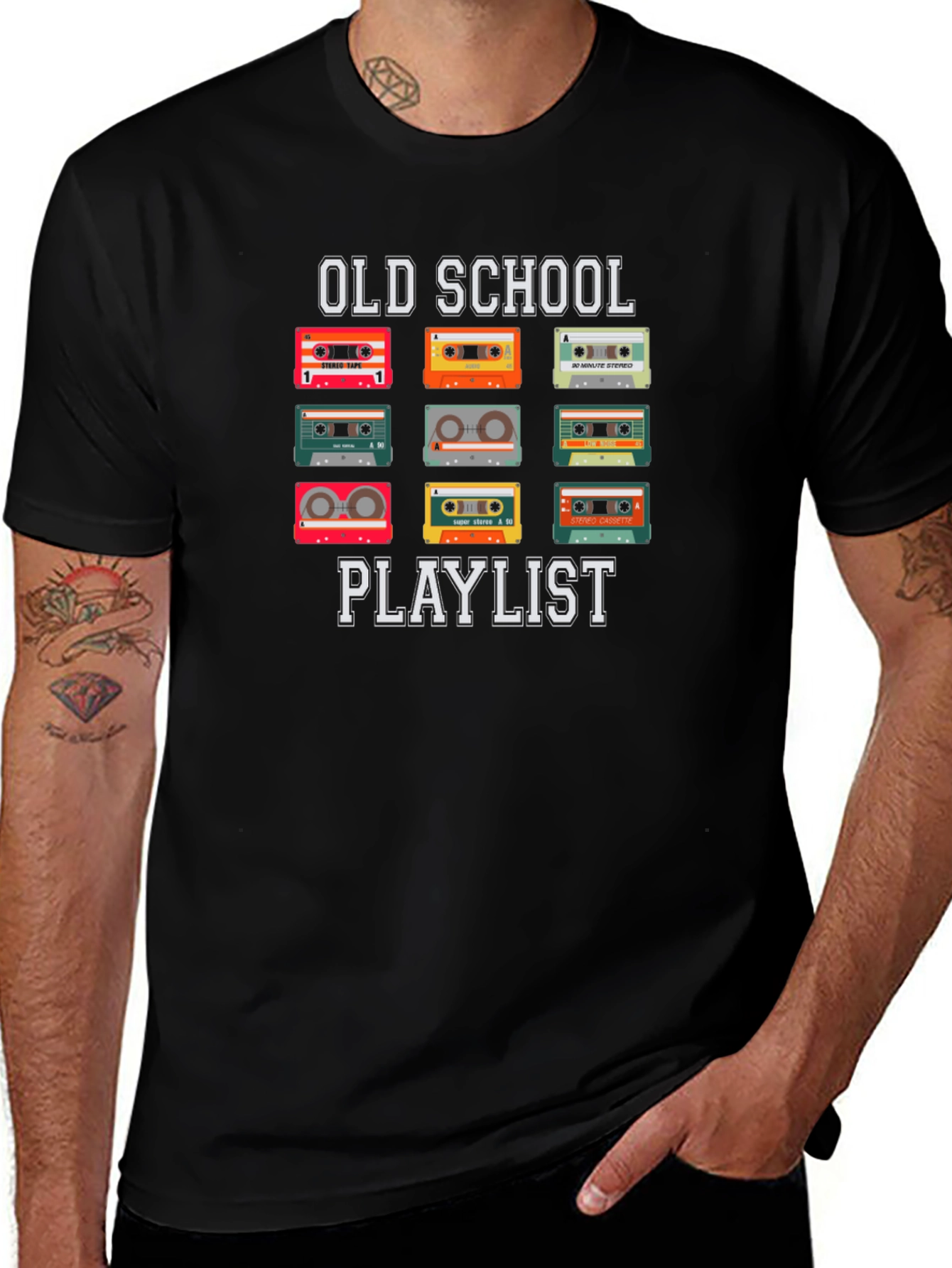 Old School Playlist Retro Cassette Tape T-Shirt