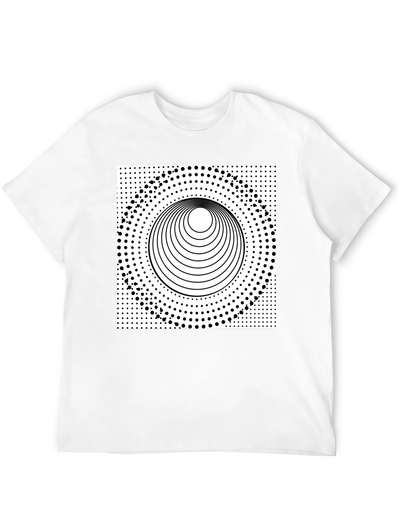 Optical Illusion Graphic Tee - Black Cotton T-Shirt