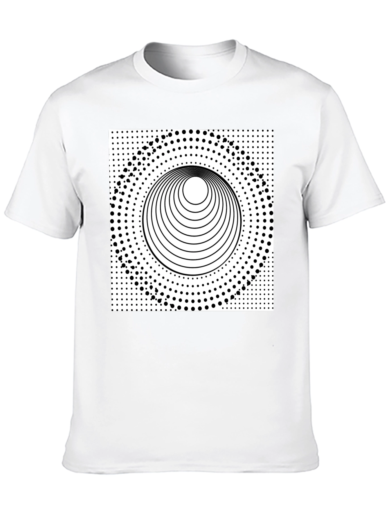 Optical Illusion Graphic Tee - Black Cotton T-Shirt